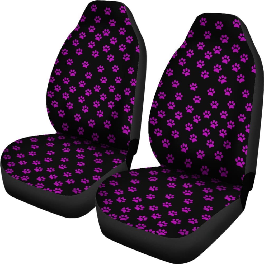 Bright Purple Paw Prints Car Seat Cover - Waterproof & Non-Slip Pet Seat Protector for Dogs & Cats - Perfect for SUVs, Trucks & Sedans - Easy to Clean & Install