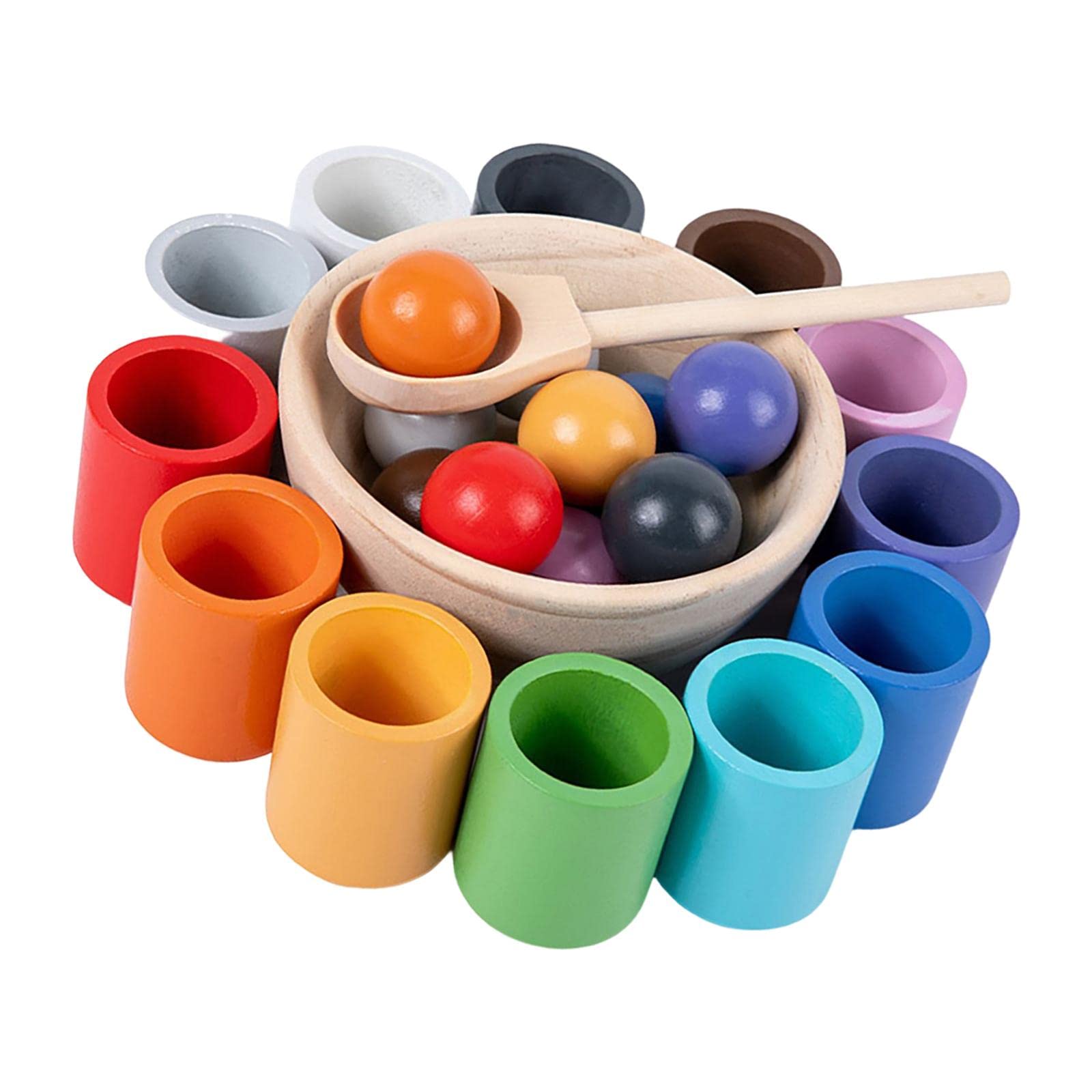 Montessori Sorting & Counting Toys for Toddlers - Milageto Balls in Cups Educational Set | Early Math Learning, Fine Motor Skills Development | Perfect for Preschool Classroom & Homeschool Activities