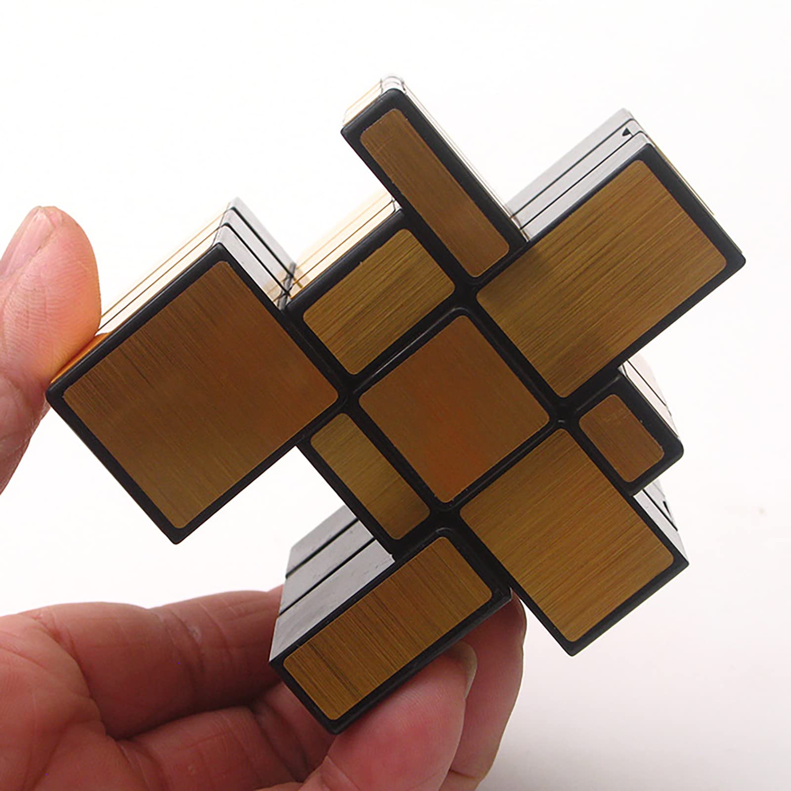 Golden 3x3x3 Mirror Cube - Magic Speed Cube Puzzle for Kids & Adults | 3D Brain Teaser for Stress Relief, Office Desk Toy & STEM Learning