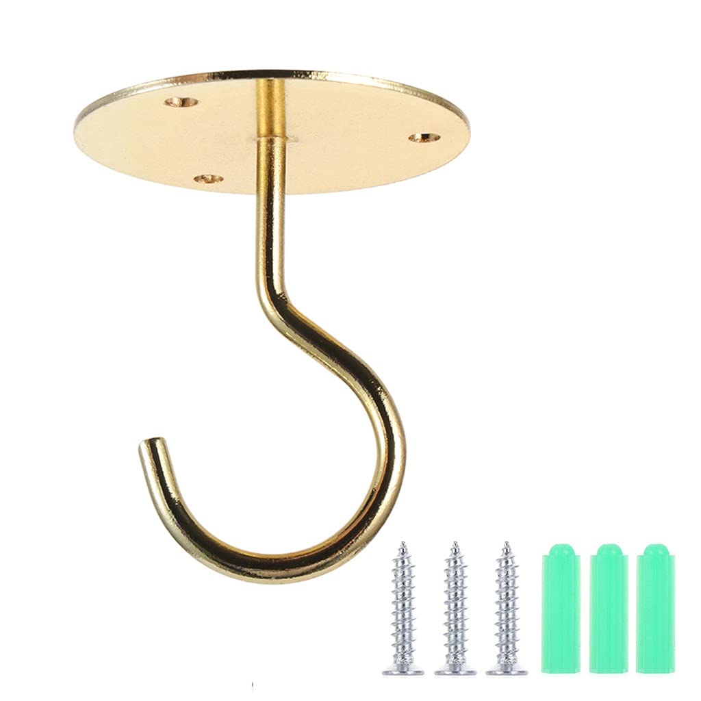 Heavy Duty Metal Ceiling & Wall Hooks - Durable Hangers for Bird Feeders, Planters, Lanterns, Artworks & Tools (65mm, Black) - Perfect for Indoor/Outdoor Home Decor & Organization