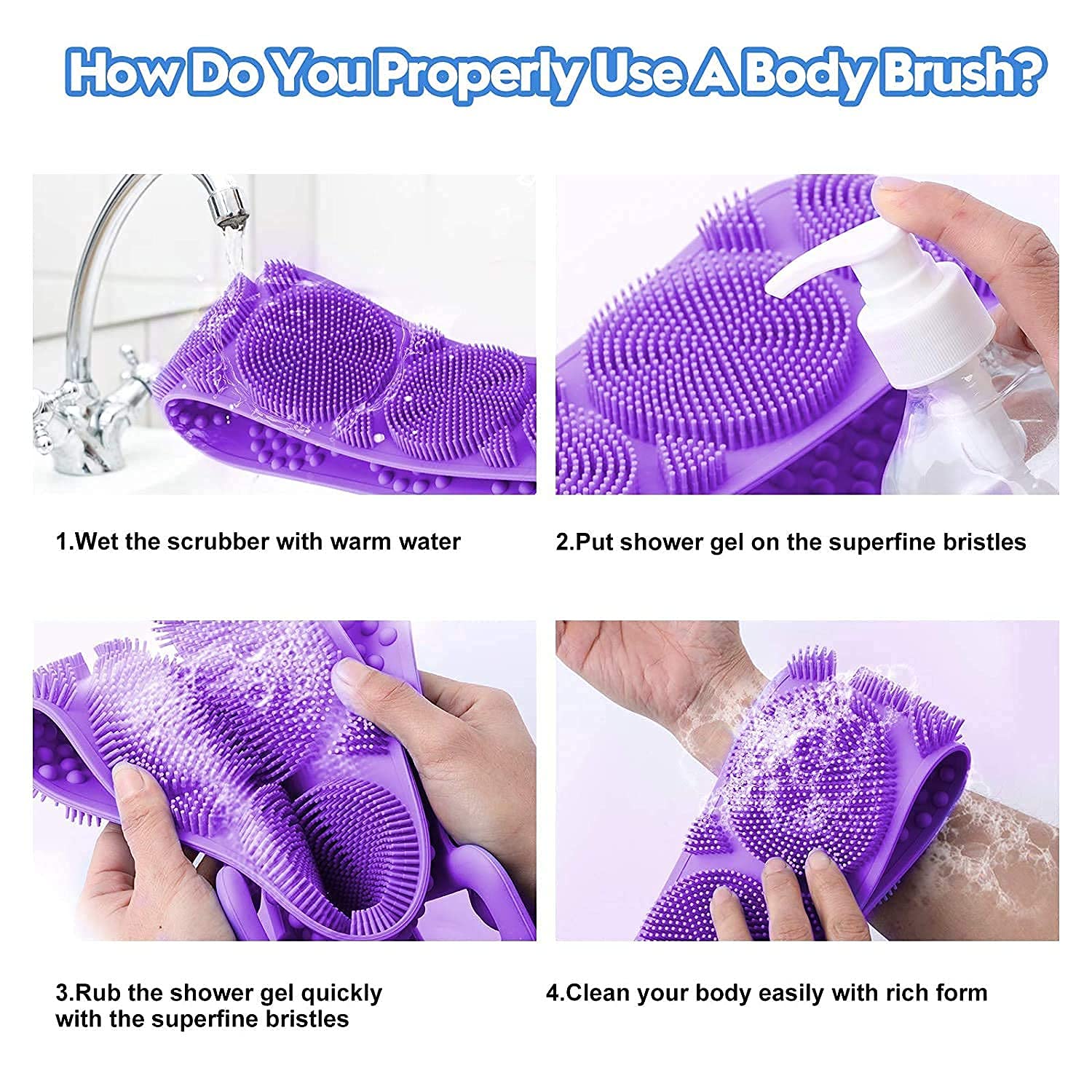 Shelzi Silicone Shower Bath Belt - Exfoliating Back Scrubber & Massage Tool for Relaxation - Perfect for Bath, Spa, and Home Self-Care Routines