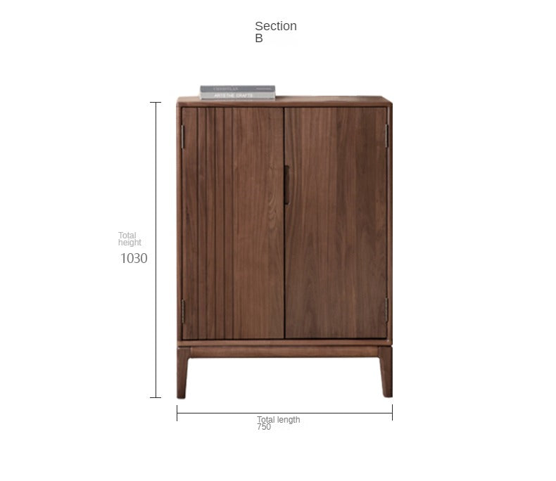 Black Walnut and Ash Wood 2-Door Shoe Cabinet for Entryway - Stylish Shoe Storage Organizer for Hallway, Mudroom, or Apartment Entrance