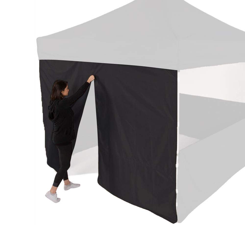 Impact Canopy 10-Foot Canopy Tent Sidewall with Middle Zipper - Black Replacement Wall Panel for Outdoor Events, Camping, and Market Stalls