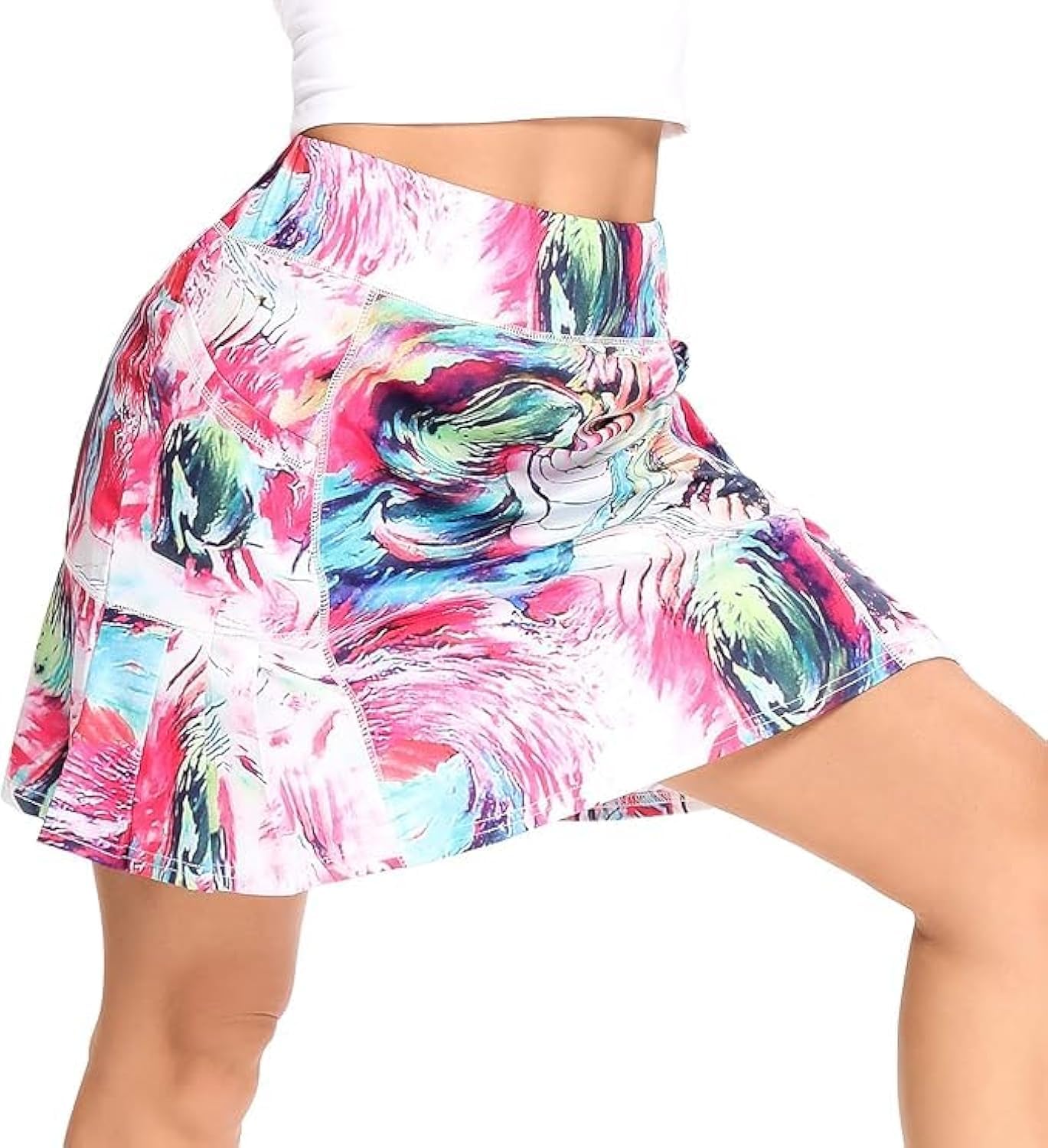 WOWENY Women's High Waist Athletic Skorts with Pockets - Tennis & Golf Skirt for Running, Workout & Casual Wear - Perfect for Sports, Gym & Outdoor Activities