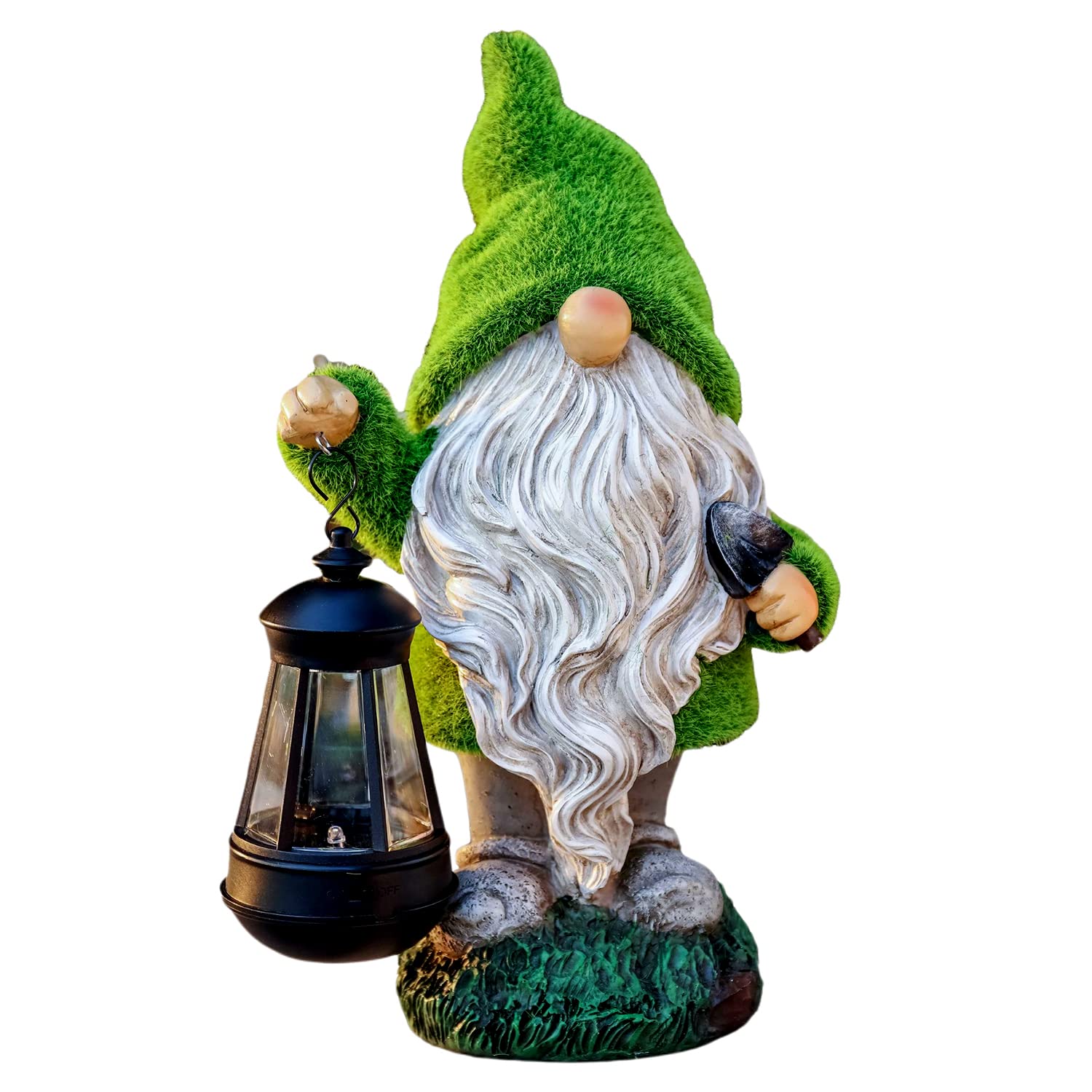 Solar-Powered Resin Gnome Statue for Outdoor Christmas Decor – 8