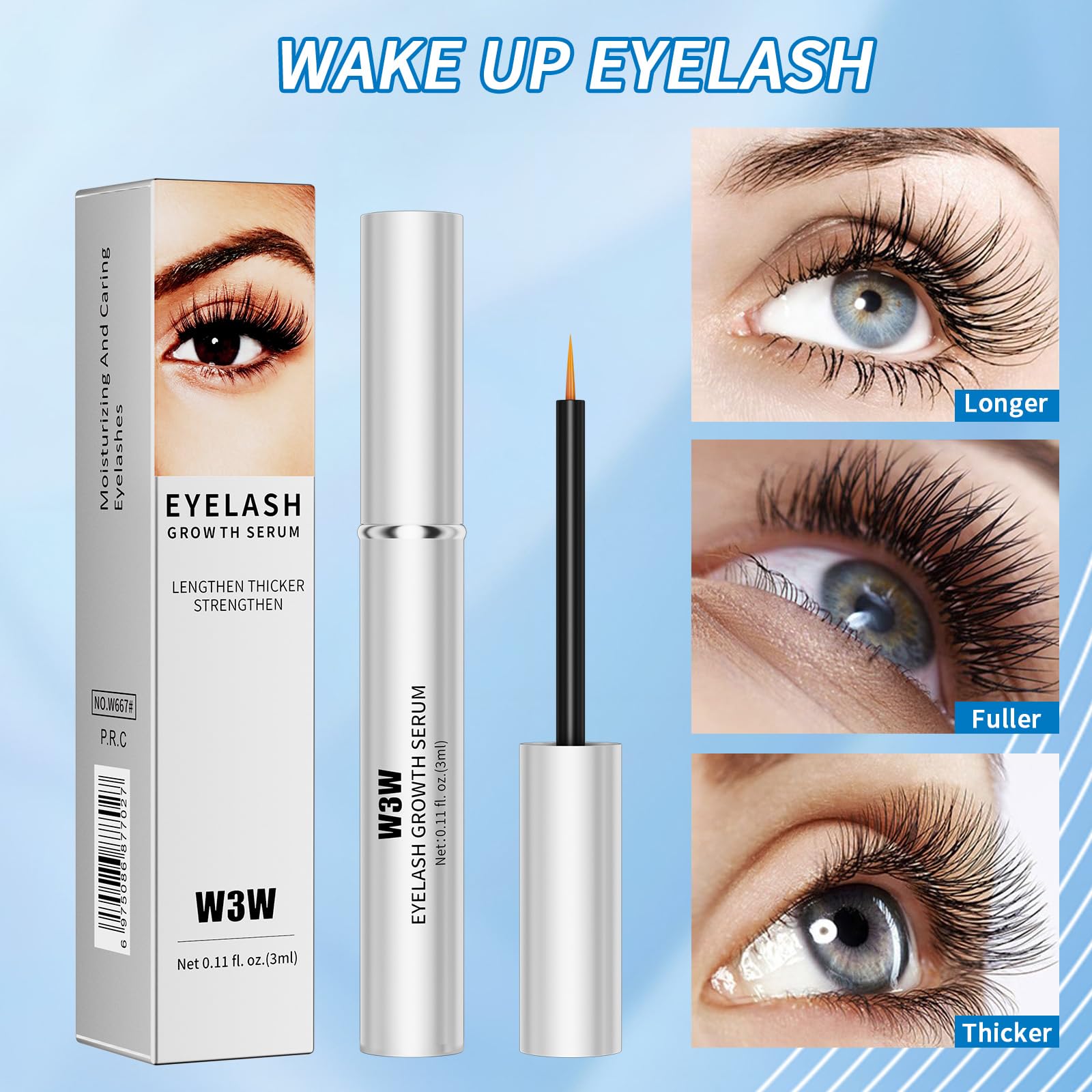 Premium Eyelash Growth Serum - Natural Lash Enhancer for Longer, Fuller & Thicker Lashes | Gentle Formula with Nourishing Ingredients | 3ml Bottle | Perfect for Daily Use & Special Occasions