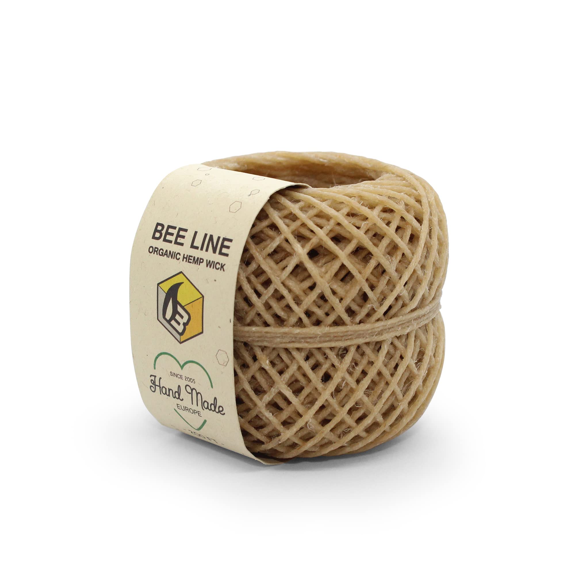 200 FT Organic Hemp Wick Lighter - Natural Beeswax Coated for Slow, Even Burning - Perfect for Candles, Smoking Accessories & Outdoor Camping Use