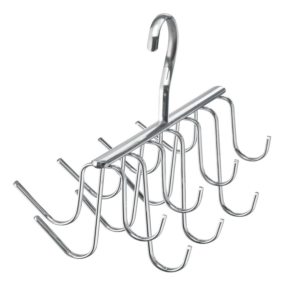 InterDesign Axis Chrome Closet Organizer - Large Storage Rack for Ties, Belts, Scarves | Perfect for Bedroom, Walk-in Closet & Office Organization