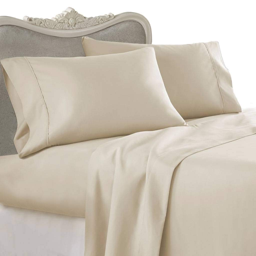 Luxury Egyptian Bedding Rayon from Bamboo 3-Piece Duvet Cover Set - Eastern King Size Beige 1000 Thread Count 100% Silky Rayon Bamboo Duvet Cover with 2 Pillow Shams - Soft & Breathable for All-Season Comfort - Perfect for Master Bedroom, Guest Room & Hotel Decor