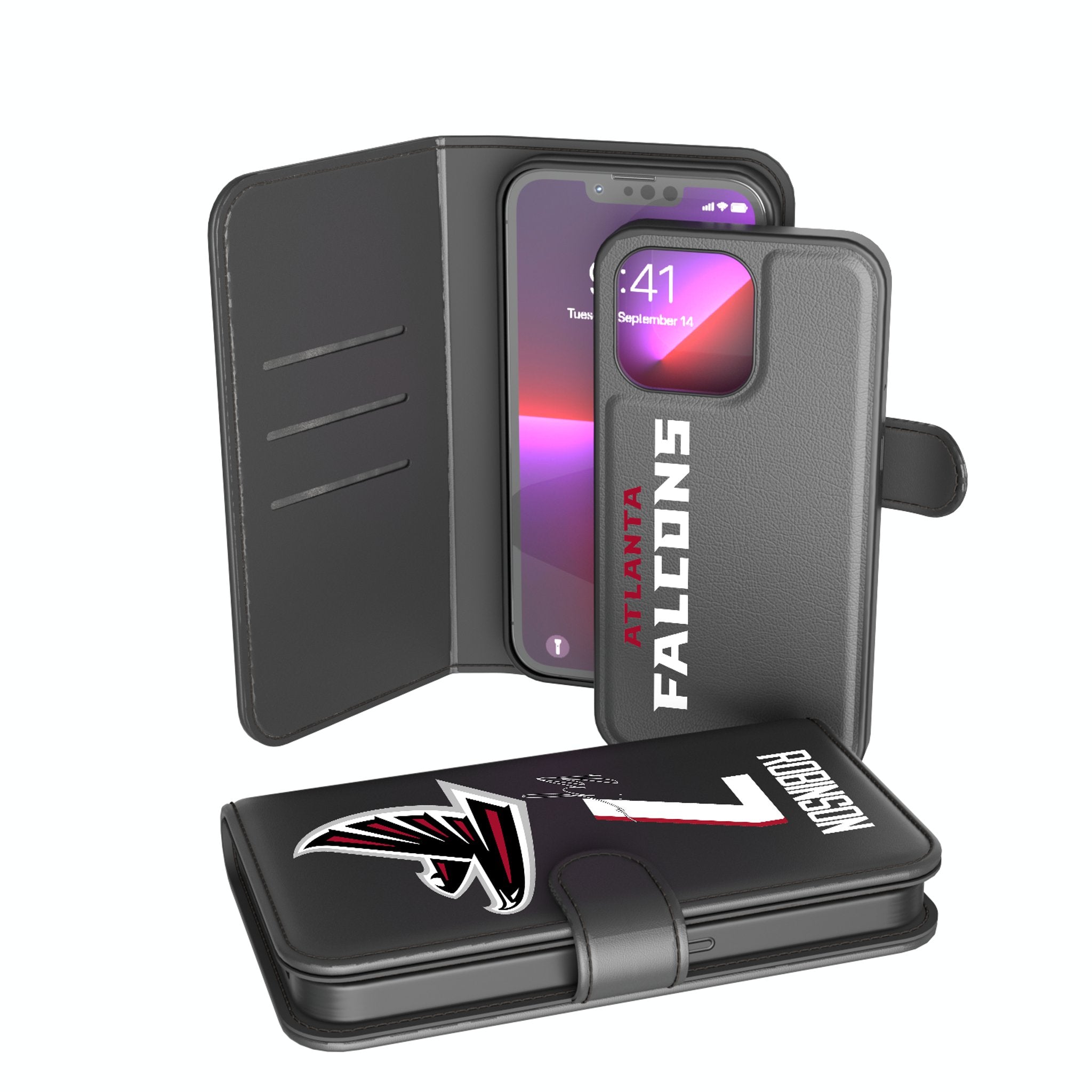 Bijan Robinson Atlanta Falcons 7 Wallet Phone Case - Slim RFID Blocking Credit Card Holder for iPhone & Samsung - Perfect for Game Day & Travel