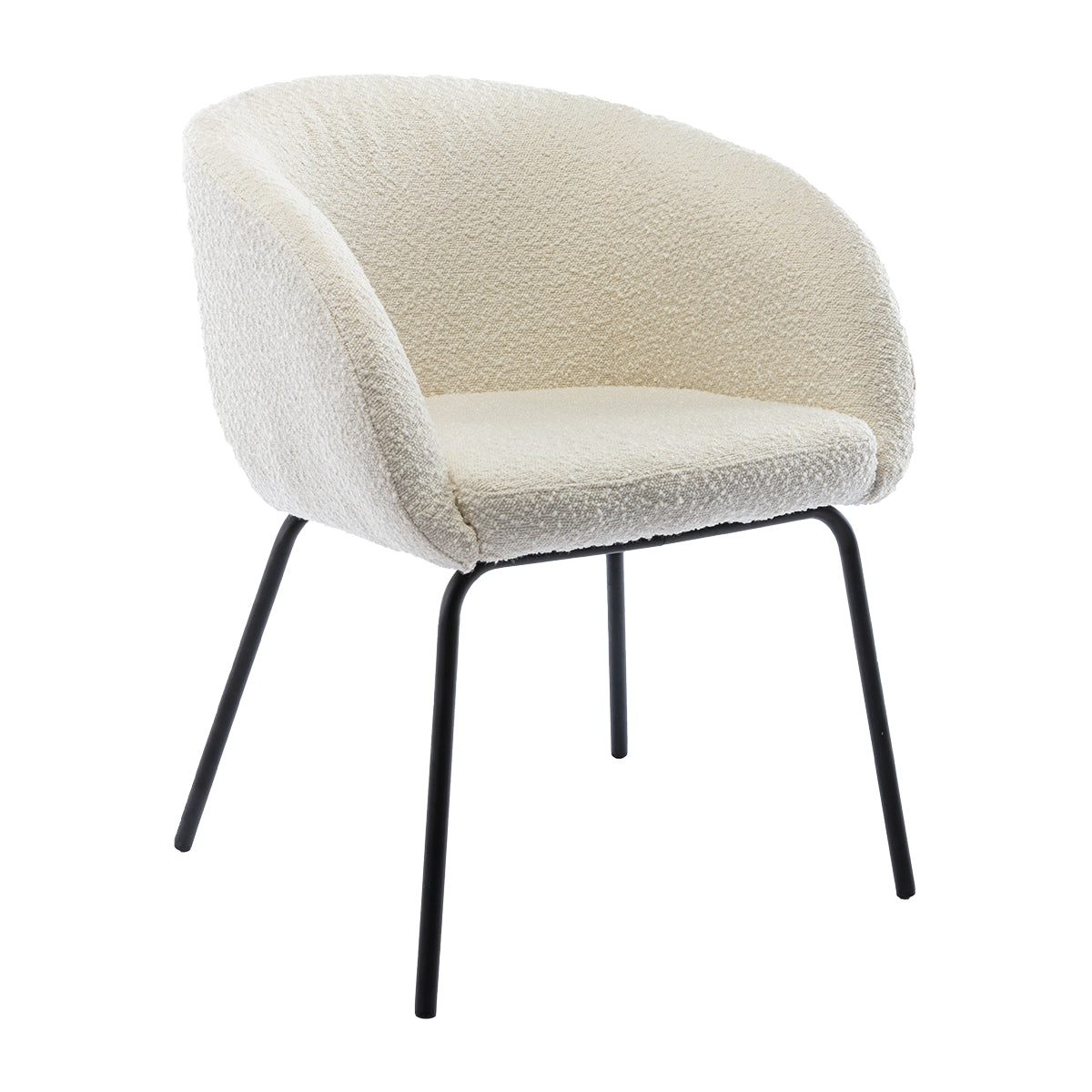 Avalon Boucle Dining Arm Chair - Modern Upholstered Accent Chair for Kitchen, Dining Room, or Office - Comfortable & Stylish Seating Solution