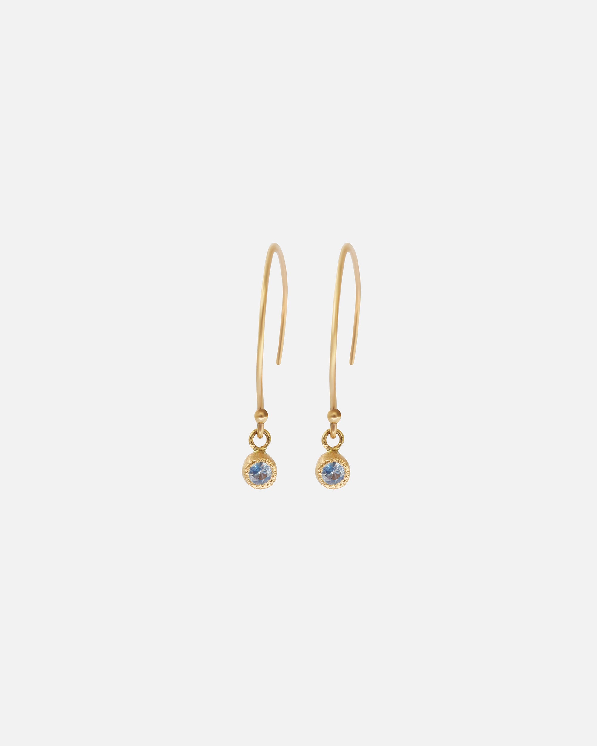 Melee Ball Loop Earrings - Light Blue Sapphire Gemstone Jewelry for Women | Elegant Gift for Brides, Parties & Special Occasions