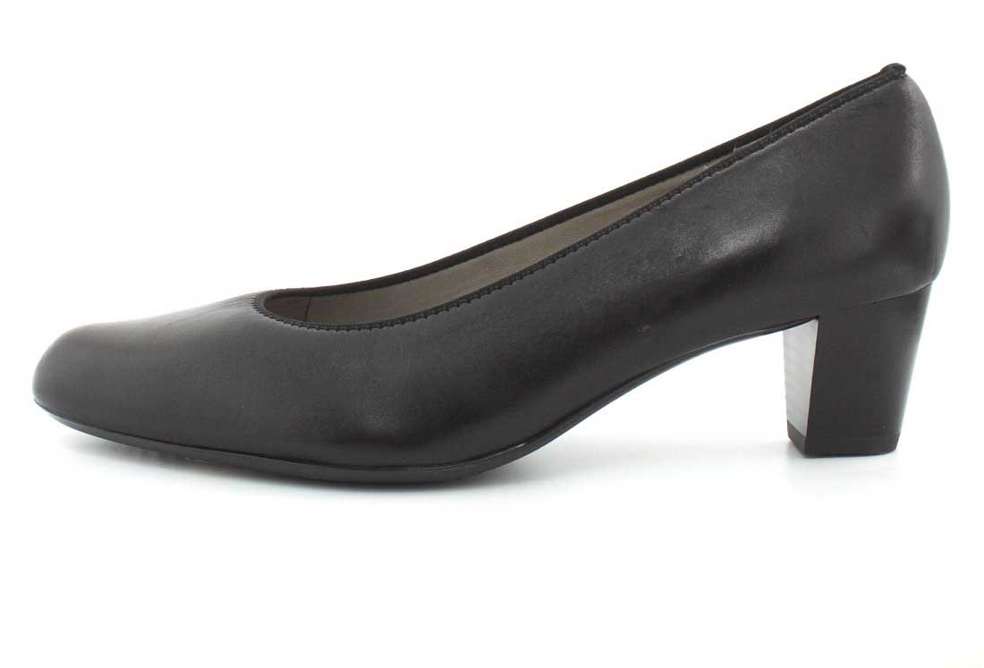 ARA Women's Leather Pumps - Black Wide Width Size 4.5 EU (US 7.5) - Comfortable Office Work Shoes for Professional Women