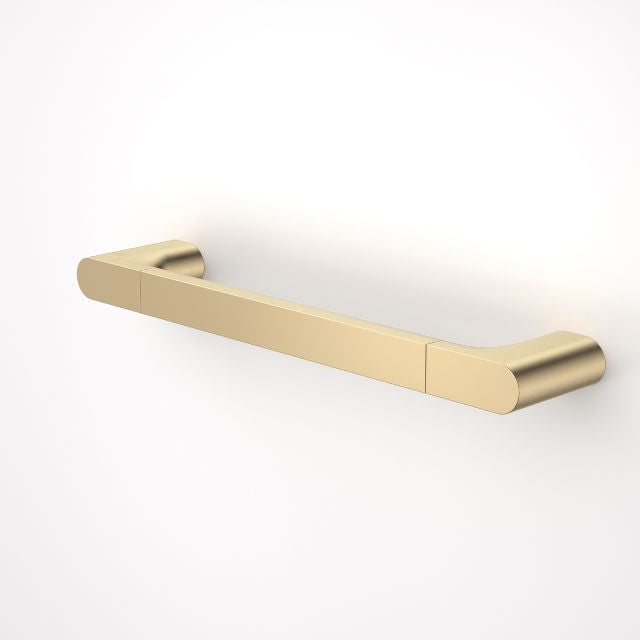 Caroma Urbane II Universal Rail Straight 400mm Brushed Brass - Modern Bathroom Towel Rail for Contemporary Homes & Hotels