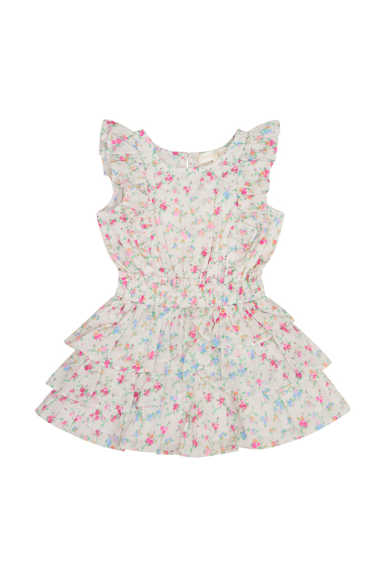 Girls Floral Cotton Dress - Soft & Comfortable Summer Dress for Kids - Perfect for Playdates, Parties & Outdoor Activities