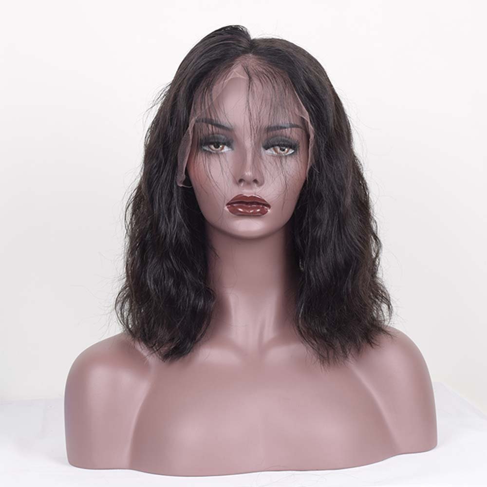 Short Human Hair Lace Front Wig for Black Women - 12