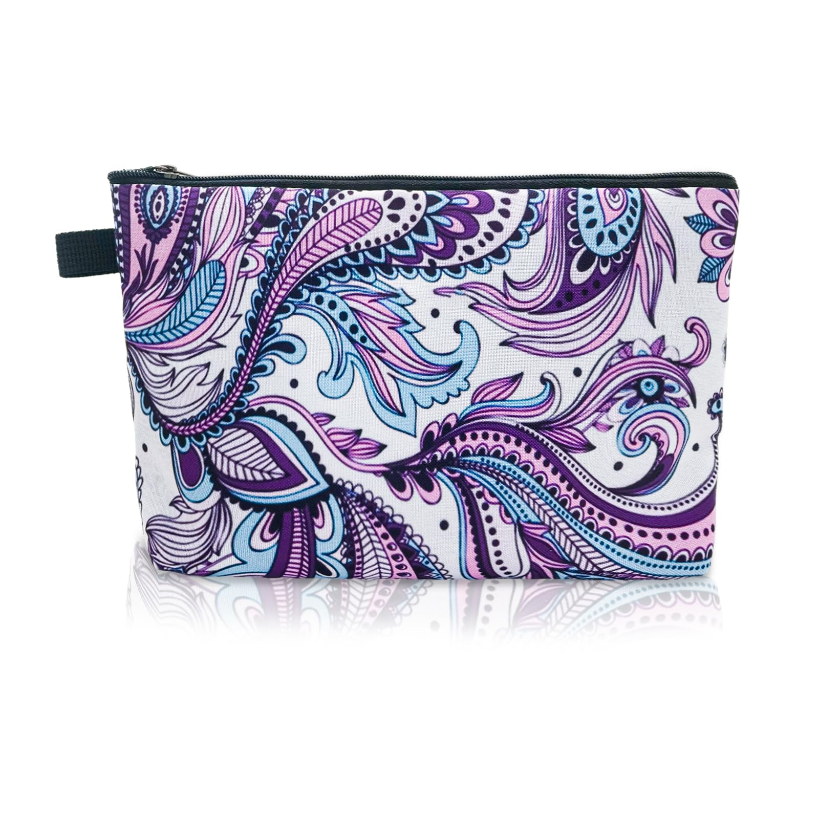 Ethnic Style Waterproof Makeup Bag for Women - Travel Cosmetic Pouch with Zipper for Lipstick, Toiletries & Essentials (8.6 x 5.1 x 6 inches) - Perfect for Travel, Gym & Daily Organizer