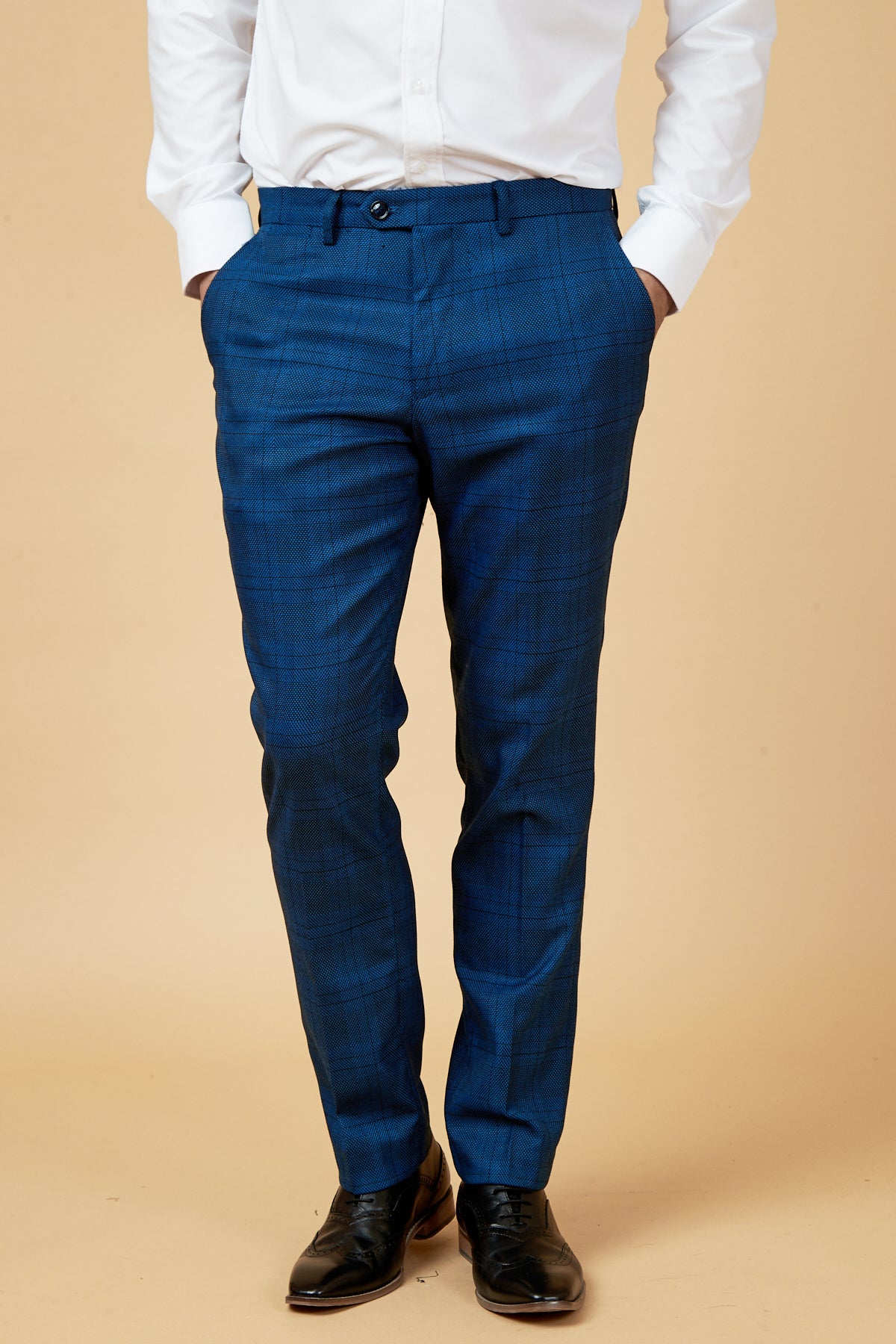 JERRY Blue Check Blazer for Men - Stylish Slim Fit Business Jacket with Classic Check Pattern - Perfect for Office Wear, Business Meetings & Formal Events