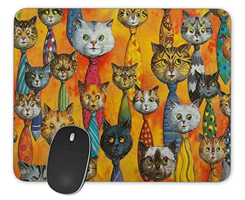 Funny Watercolor Cartoon Tie Cat