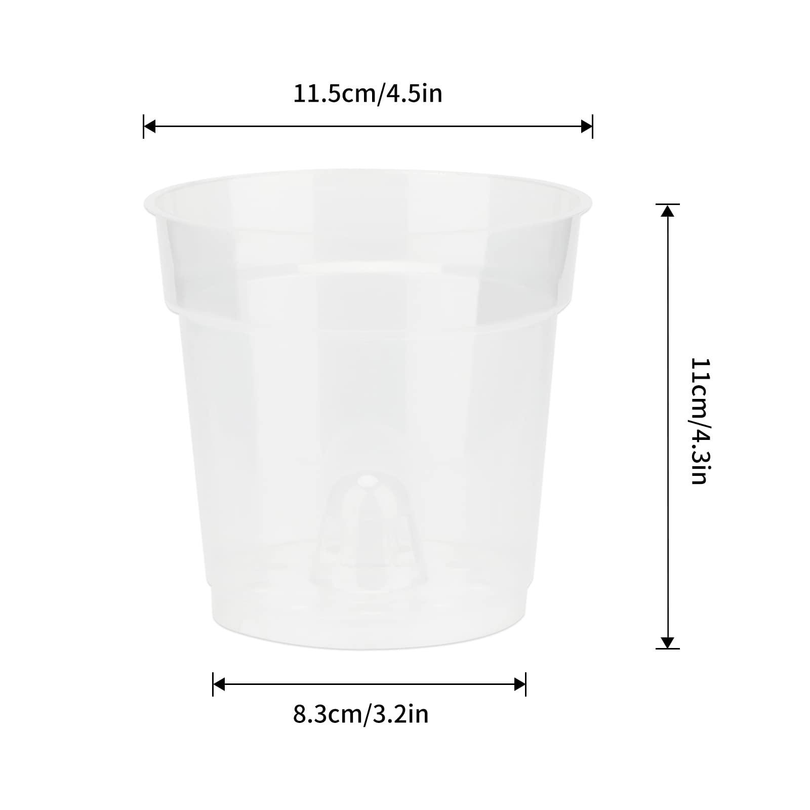 KINGLAKE 4.5 Inch Clear Plastic Orchid Pots with Drainage Holes - 16 Pack Reusable Planters for Orchid Repotting, Seedlings & Indoor Gardening | Perfect for Home, Office & Greenhouse Use