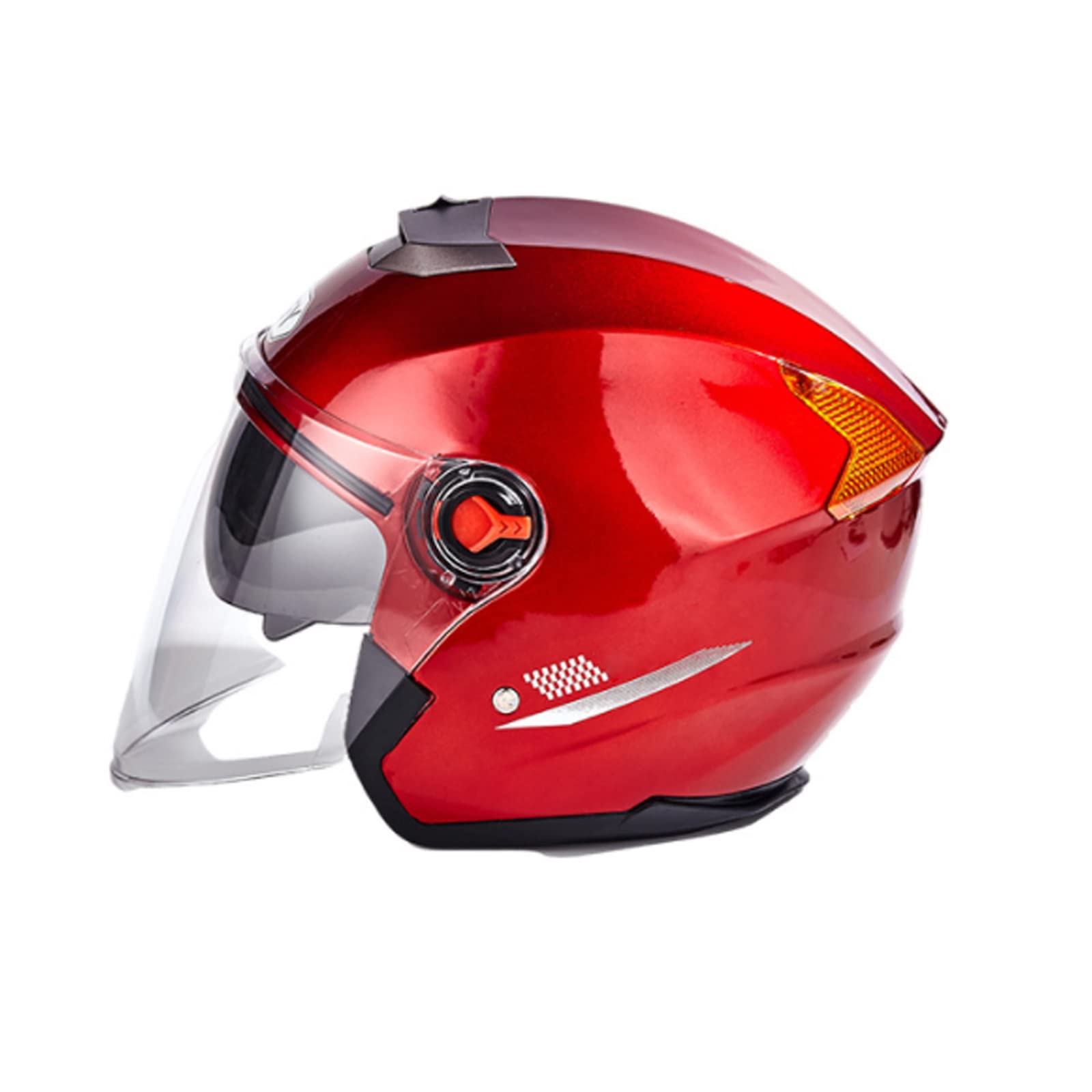 RYDZCLH Vintage Open Face 3/4 Motorcycle Helmet - DOT/ECE Approved Retro Half Shell Helmet for Men & Women - ATV, Moped, Scooter, Street Bike Safety Gear - Lightweight Summer Riding Helmet (Red) - Perfect for Urban Commuting & Casual Cruising