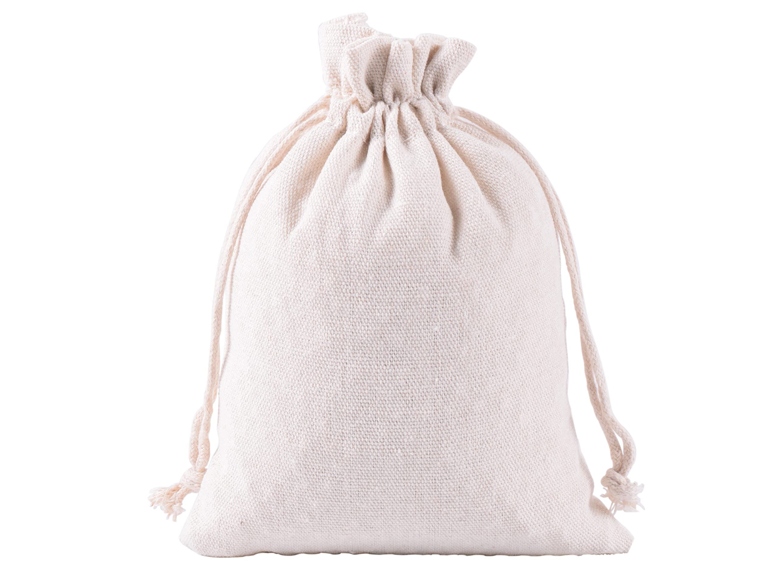 VIAMTO 20-Pack Cotton Muslin Drawstring Bags 5.2x6.8 Inch - Reusable Organizer Pouches for Jewelry, Gifts, Herbs & Home Storage | Breathable Fabric Sachet Bags for Wedding Favors, Party Supplies & Travel Essentials