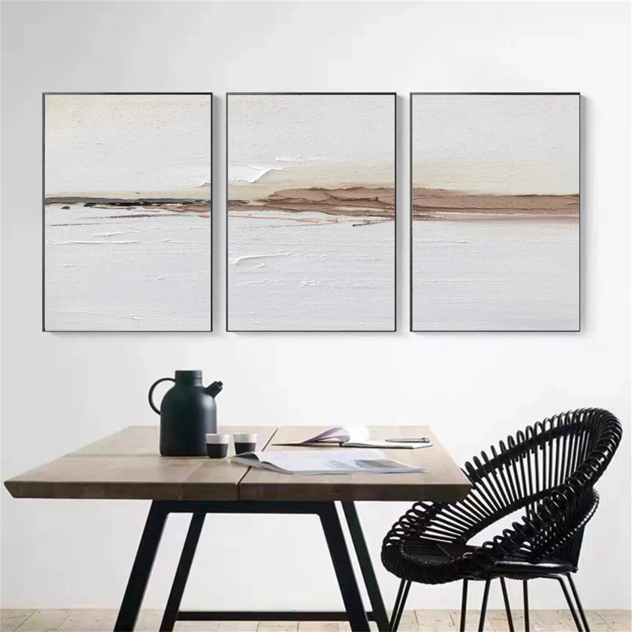 Abstract Tranquility Set of 3 Wall Art Prints - Modern Minimalist Home Decor for Living Room, Bedroom & Office - #AB138