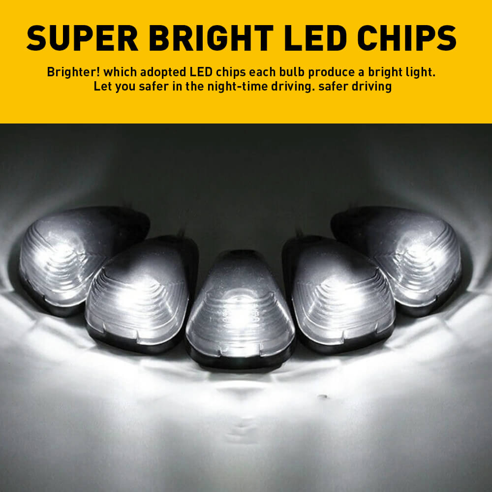 Smoked Lens White LED Truck Cab Light - Compatible with 1999-2016 Ford E150-E450 & F250-F750 Super Duty Pickup Trucks | Durable Interior Lighting for Night Driving & Off-Road Adventures