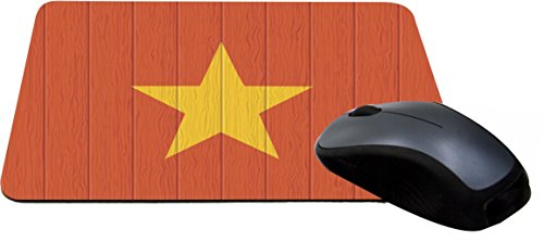 Vietnam Flag Distressed Wood Design Gaming Mouse Pad - Lightning Series (MPSQ-RK-8606) for PC, Laptop, Office & Esports