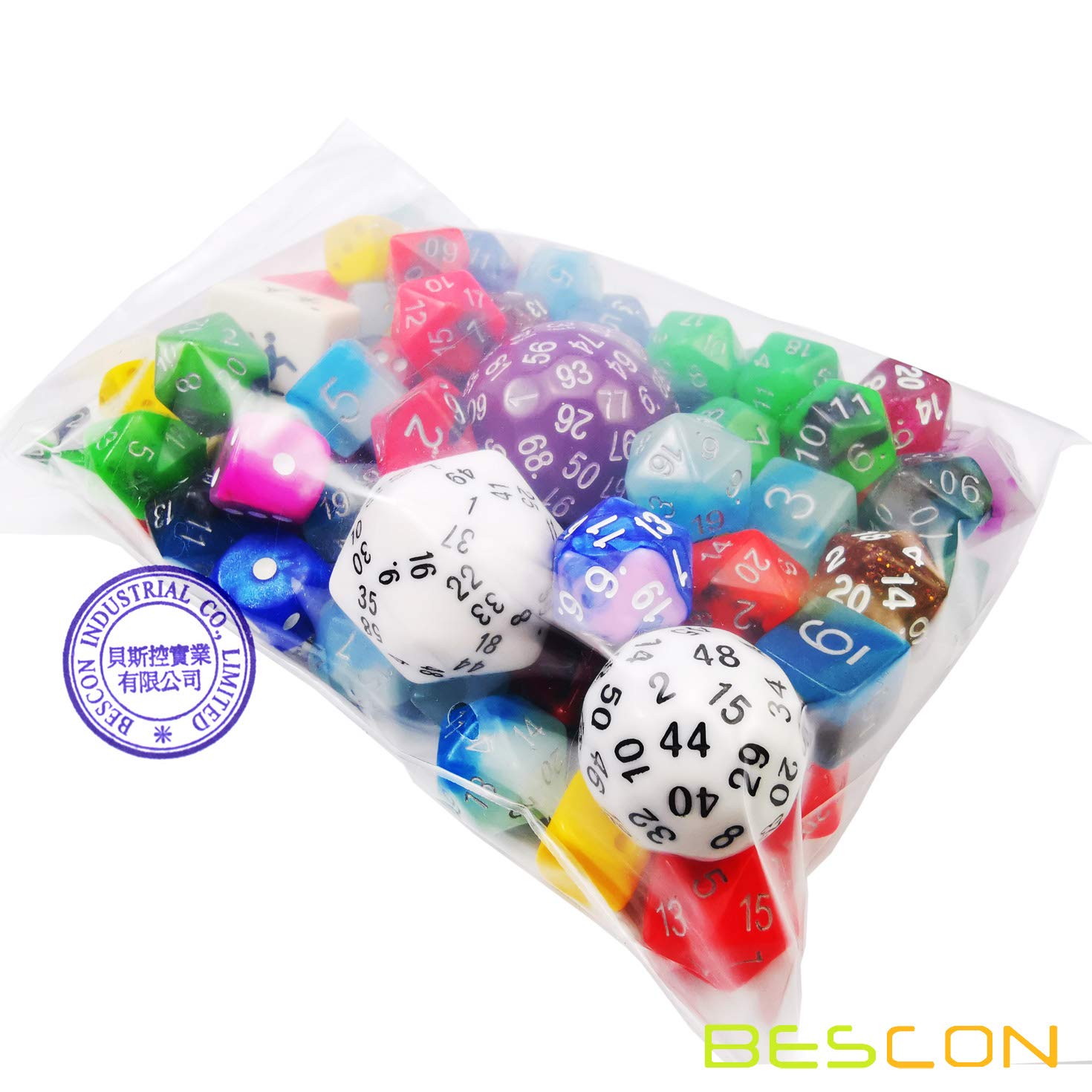 Bescon Big Better Rejects Dice Pack 100+ - Premium Second Dice Set 100pcs for Tabletop RPG Games, Board Games & Casino Night