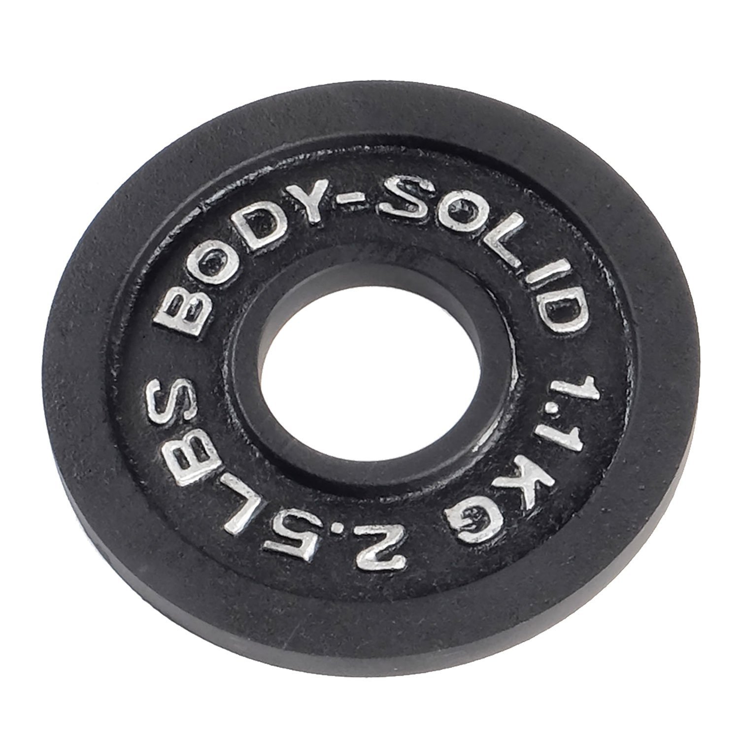 Body-Solid Cast Iron Olympic Single Weight Plate - 2 Inch Standard Hole for Barbell - Free Weights & Dumbbell Plates for Home Gym & Strength Training