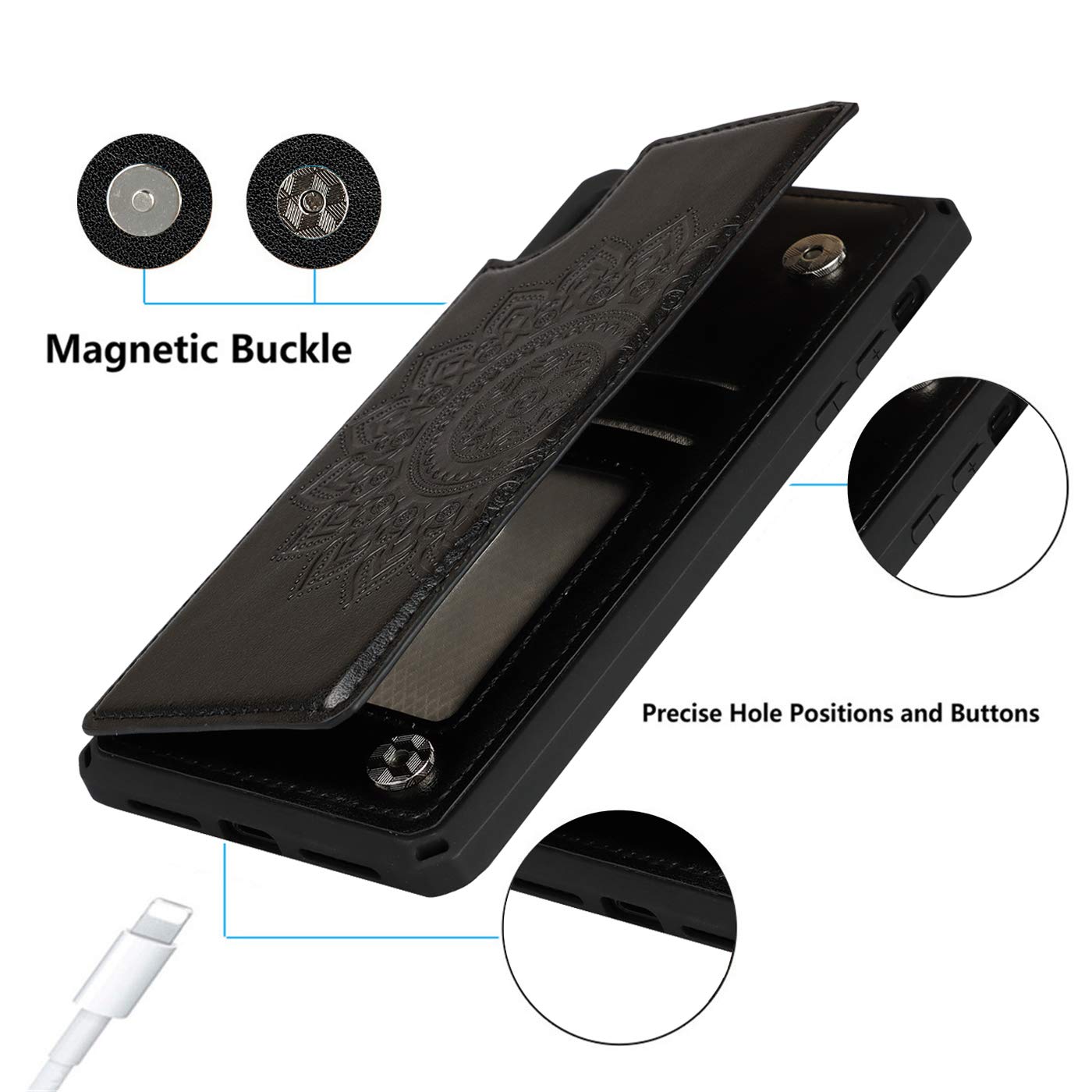 Premium RFID Blocking Leather Wallet Case for iPhone Xs Max 6.5