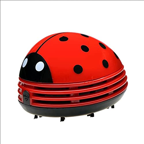 Superjiuex Portable Mini Vacuum Cleaner - Cute Ladybug & Strawberry Design, USB Powered Desktop Dust Cleaner for Keyboard, Office, Car, Home | Perfect for Computer, Workspace & Small Area Cleaning