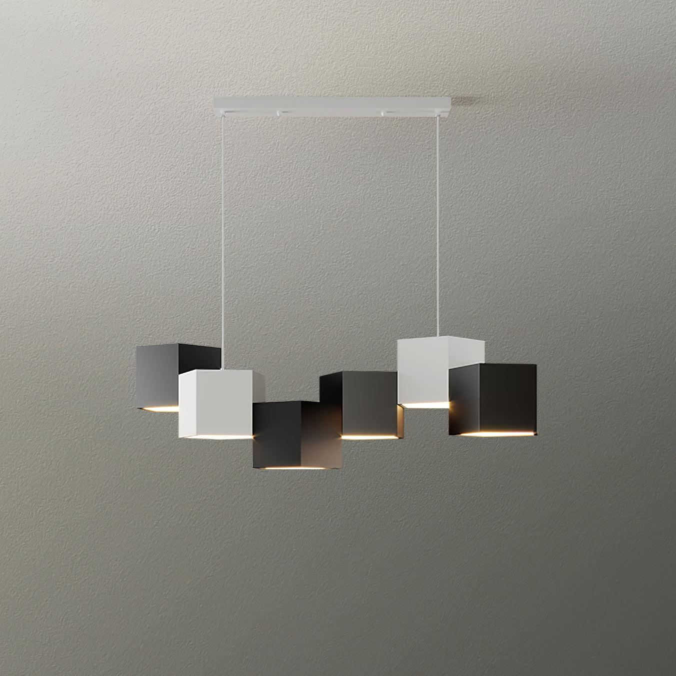 Modern Magic Cube Pendant Light - 3D Geometric LED Hanging Lamp for Living Room, Bedroom & Dining Room Decoration - Perfect for Home, Office and Cafe Lighting