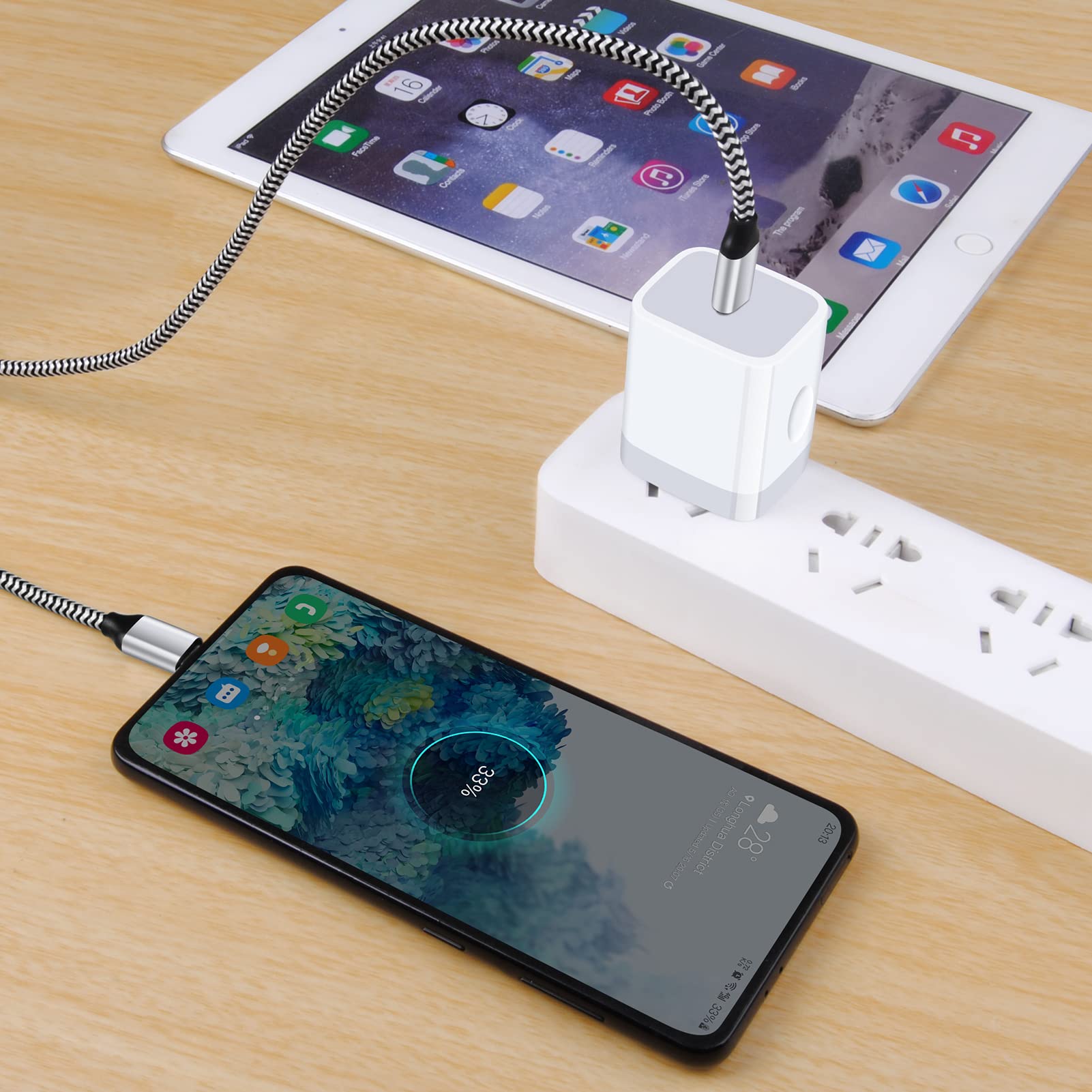Samsung 25W Fast Charging USB C Wall Charger Block - Compatible with Galaxy A16/A15 5G/A14/A54/Z Fold6/A35/S24 Ultra/S23 FE/A13/A53/A23/A03s, iPhone 16 Pro Max/15/14/13/12, Pixel 9/8a/7/6 - Quick Charge Adapter for Home, Office & Travel