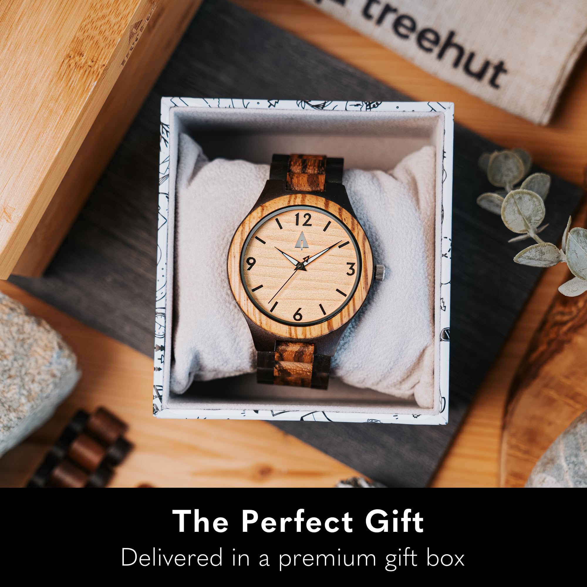 Men's Wooden Watches - Japanese Quartz Analog, Stainless Steel Clasp for Outdoor & Office