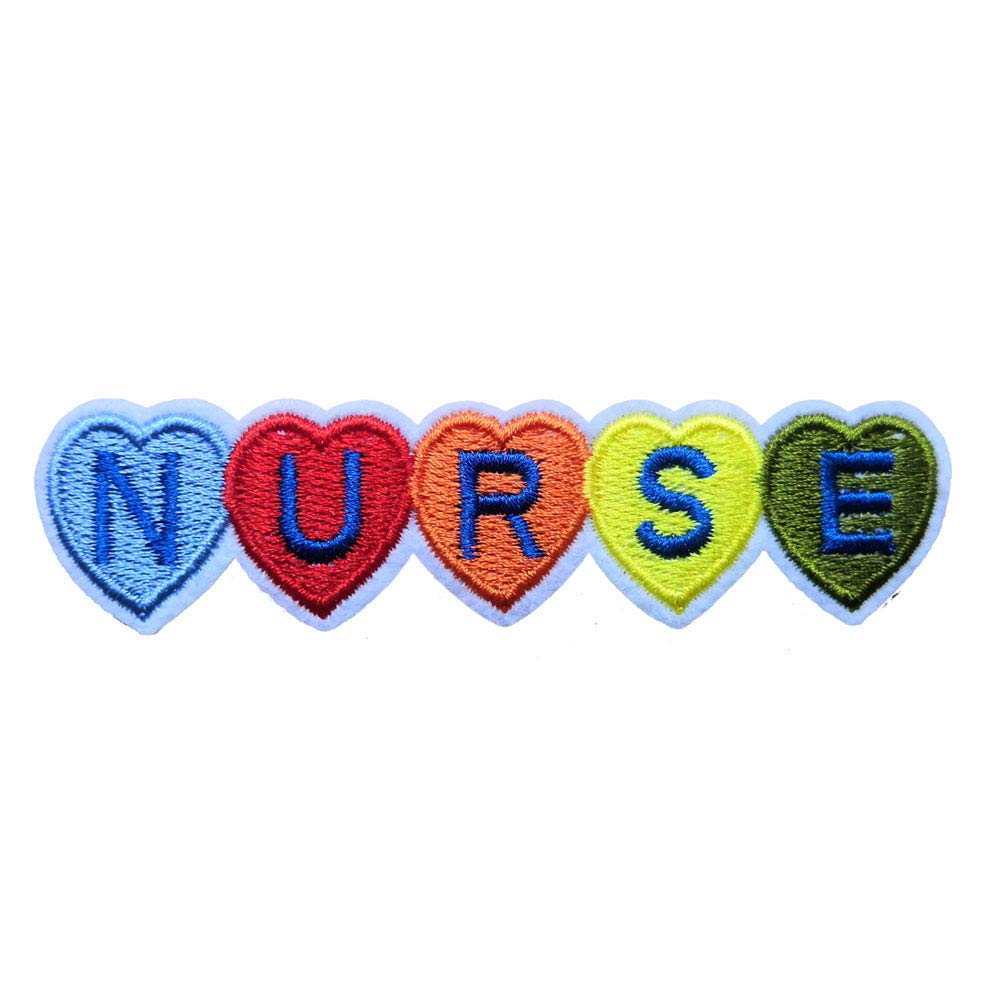 KLORIZ Nurse Heart Iron-On Patch - Doctor Embroidered Fabric Applique for Scrubs, Jackets & Clothing Accessories | Perfect for Medical Professionals & Healthcare Workers