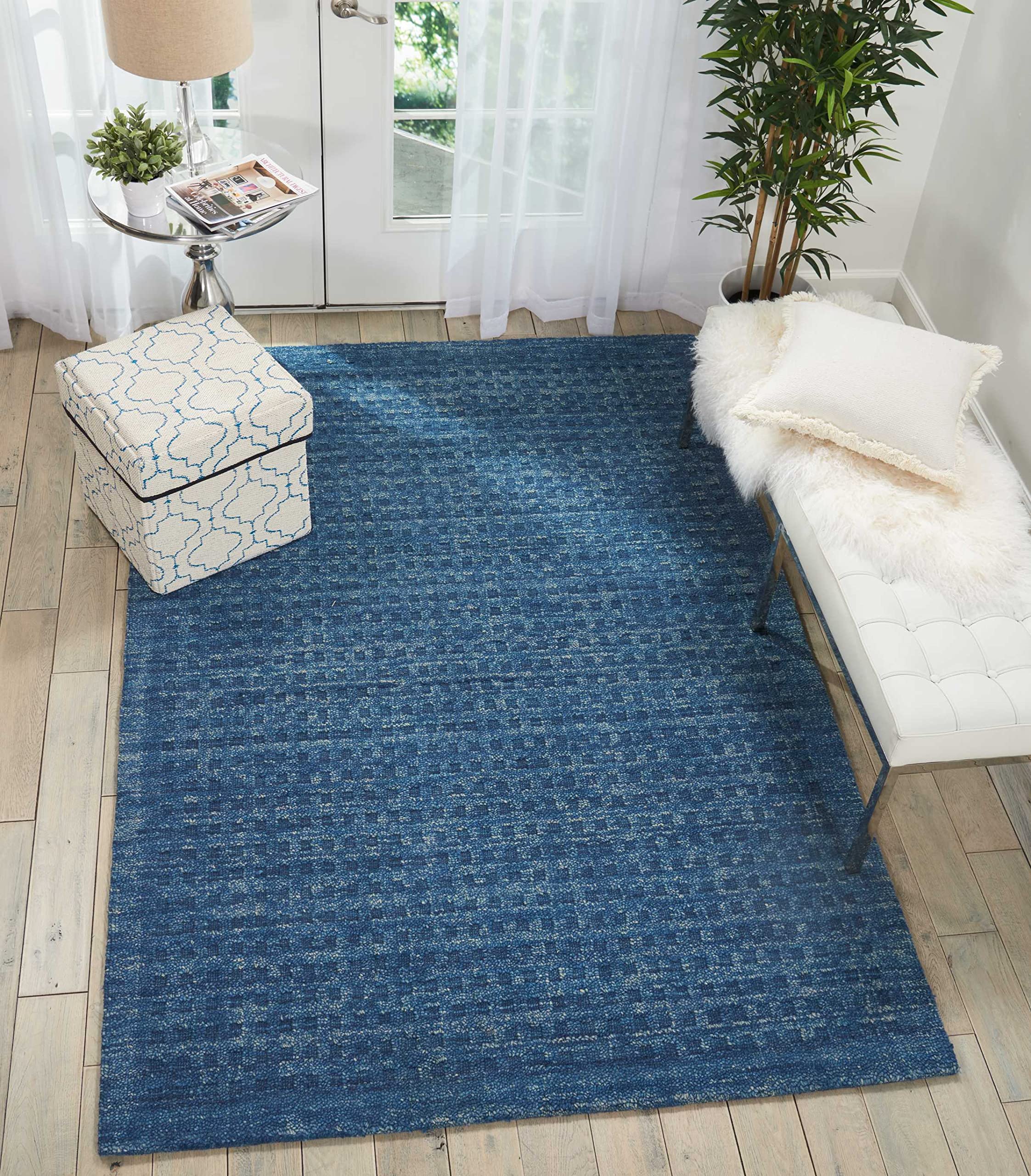 Nourison Perris Solid Navy 8' x 10'6