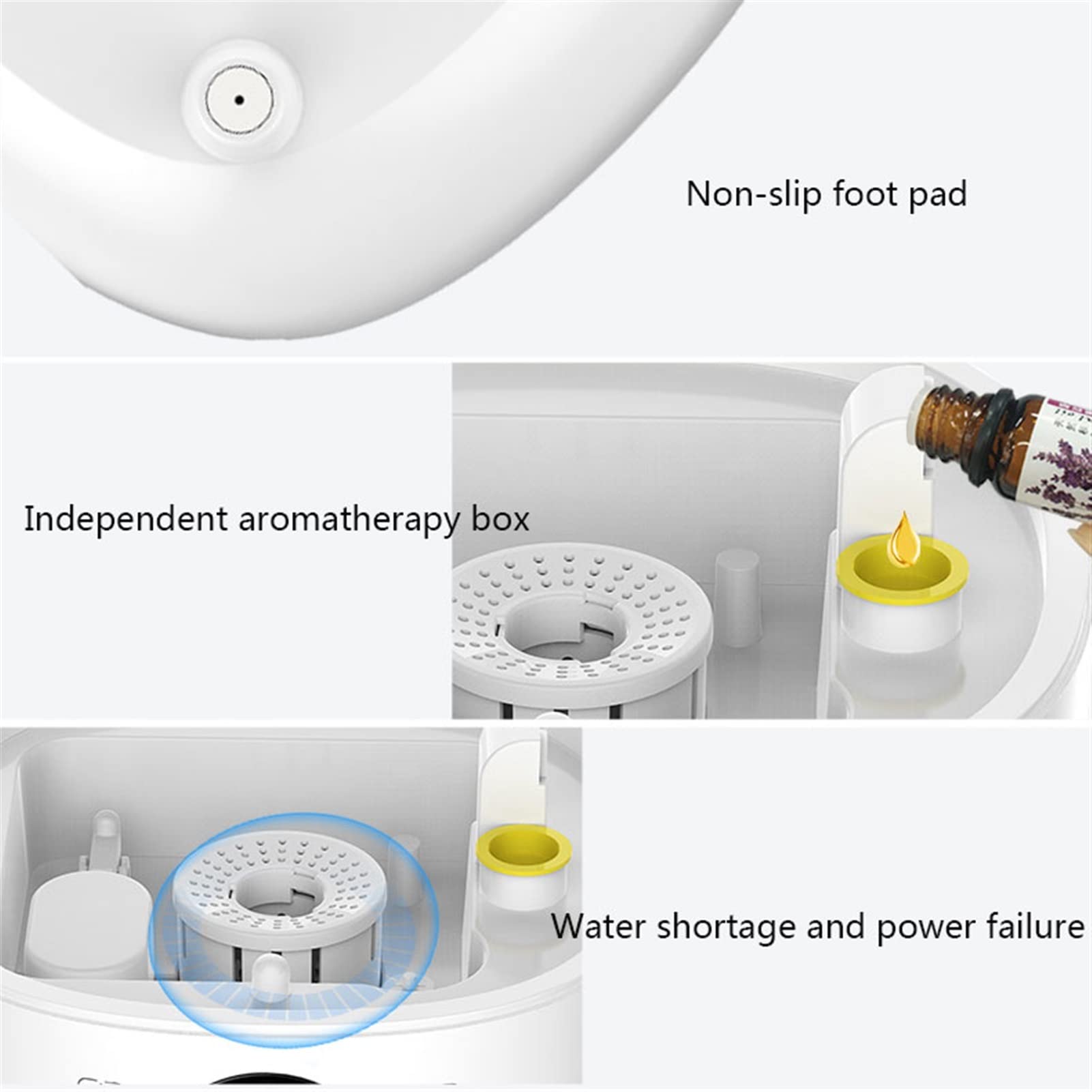 3.5L Quiet Humidifier for Bedroom & Home - Top Fill Oil Diffuser with Adjustable 360° Rotation Nozzle, Auto Shut Off & Knob Control | Perfect for Dry Air Relief, Baby Nursery, Office & Aromatherapy