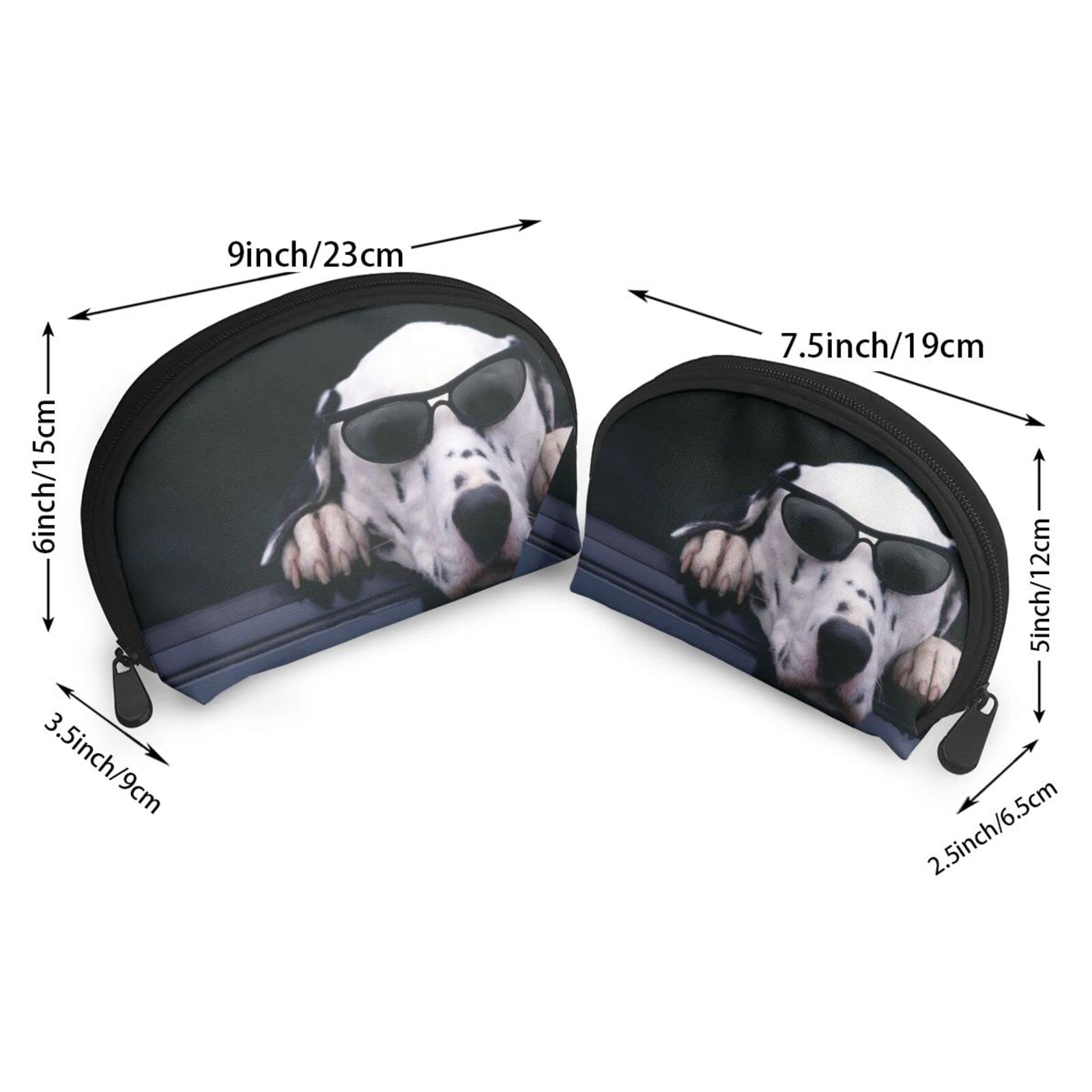 OTRAHCSD 2-Pack Dalmatian Print Makeup Bags for Women - Waterproof Cosmetic & Toiletry Organizer with Zipper - Perfect for Travel, Gym, and Daily Essentials Storage