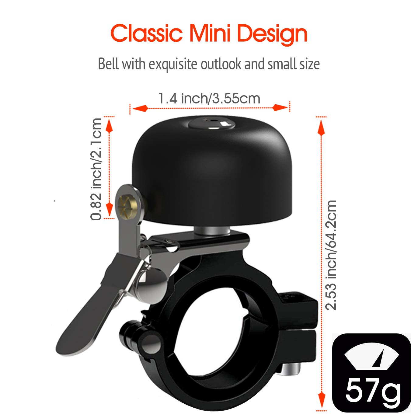 Compact Brass Bike Bell & 2-Pack Water Bottle Holders - Durable Cycling Accessories for Mountain Bikes & Commuters - Perfect for Outdoor Adventures & Daily Rides