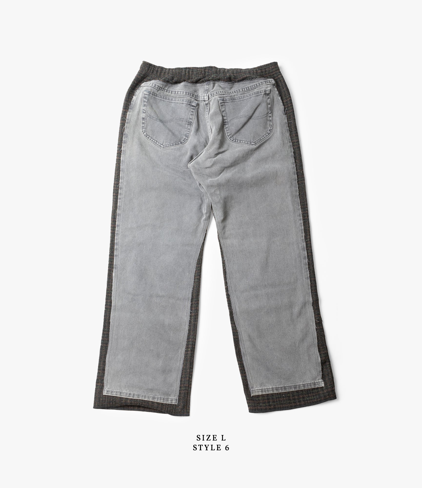 Black Denim & Glen Plaid Wool Covered Pant - Stylish Women's Trousers for Work, Office and Casual Wear