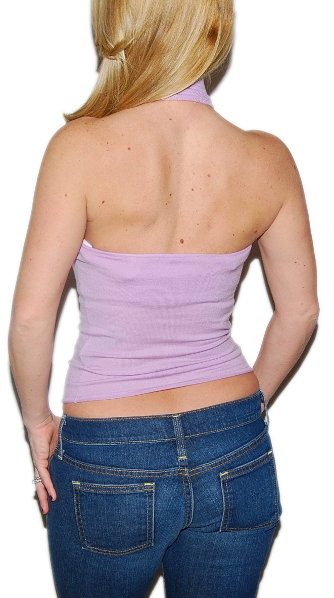 Ralph Lauren Polo Black Label Women's Cashmere Halter Top - Soft Purple Knit Shirt, Size Medium | Luxurious Cashmere Sweater for Women | Perfect for Office Wear, Date Nights & Special Occasions