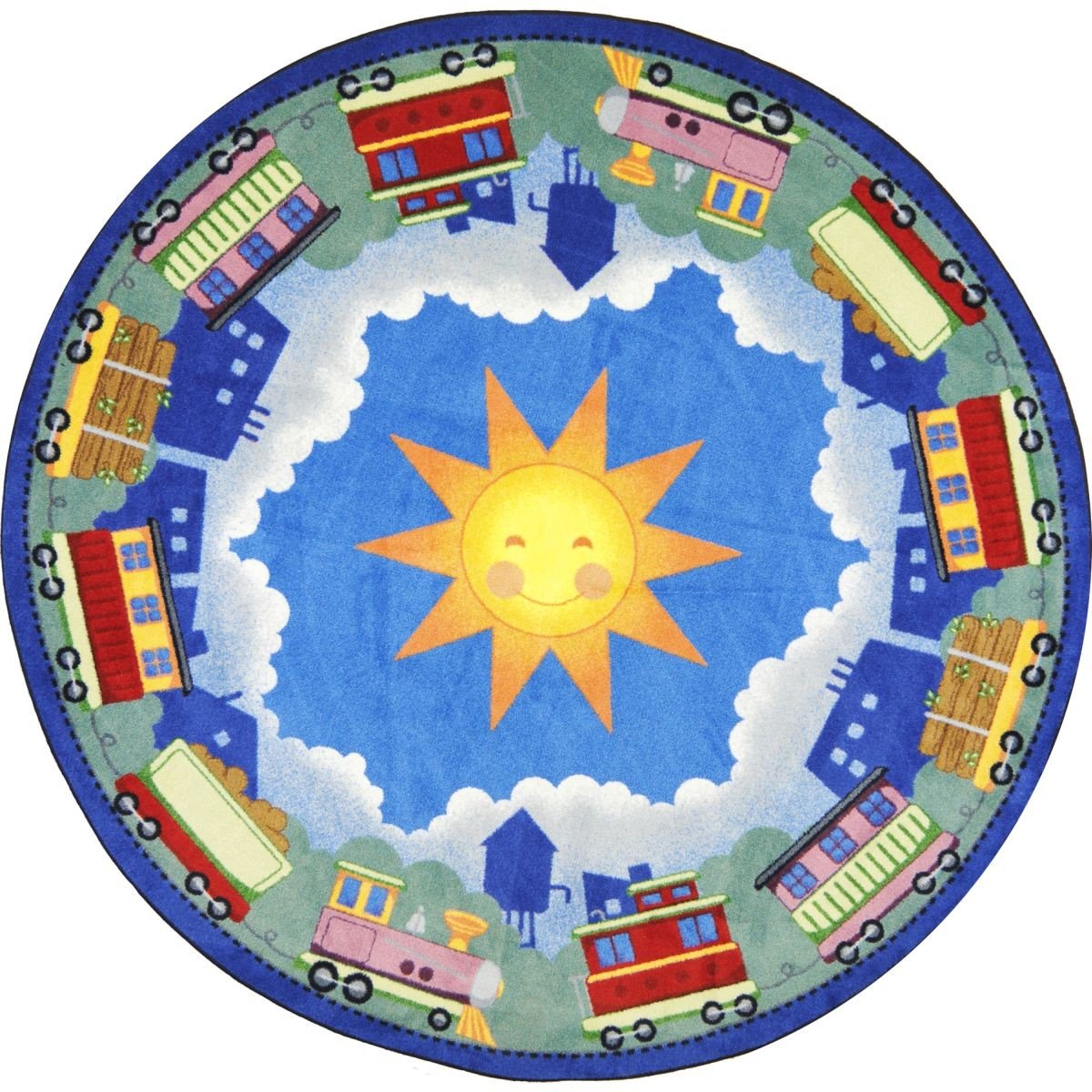 Kids Training Rug - Non-Slip Oval Play Mat 5'4