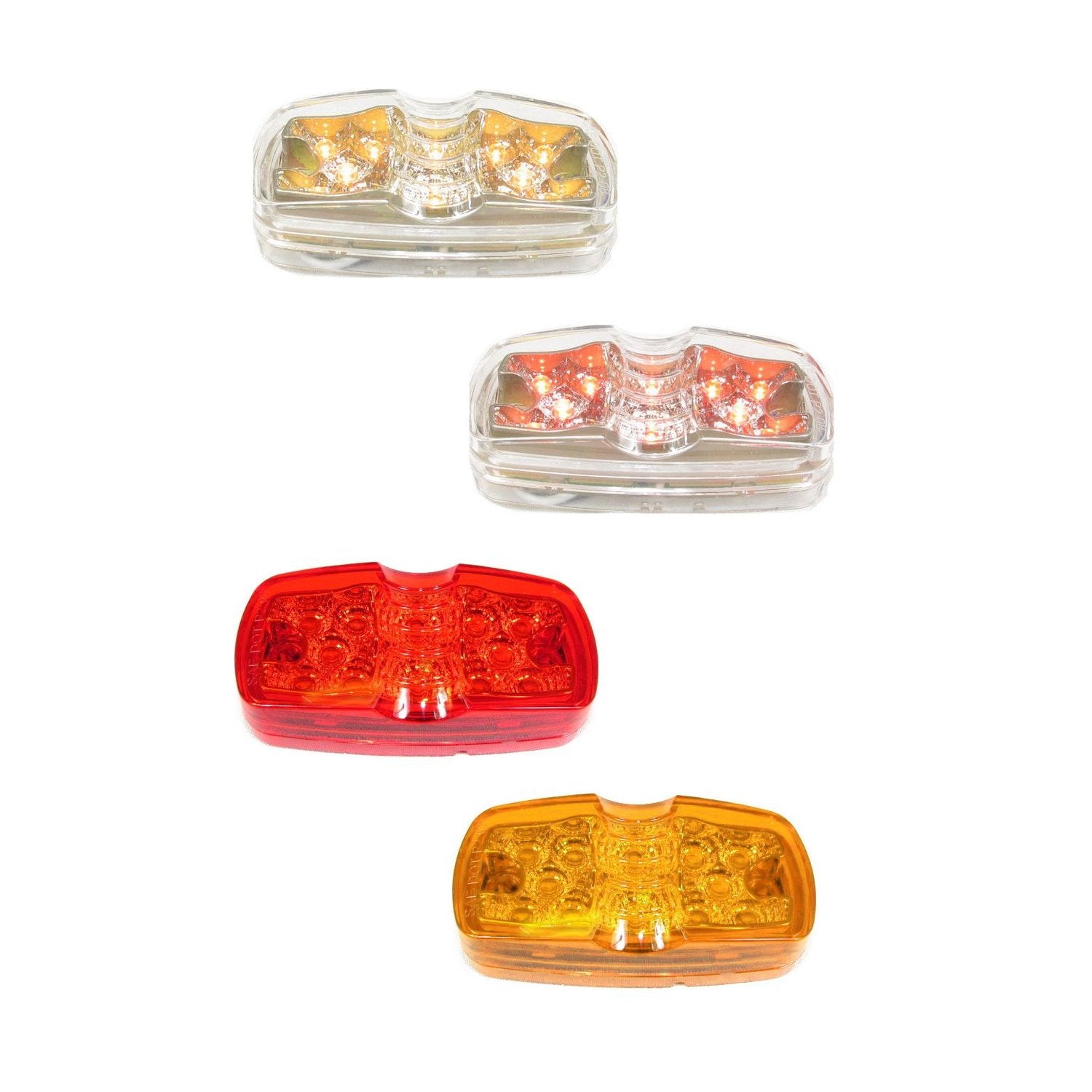 Fortpro 4x2 Clearance Marker Double Bullseye LED Trailer Lights - 12 Super Bright LEDs for Trucks, Trailers & RVs - Waterproof & Durable for Night Driving & Road Safety