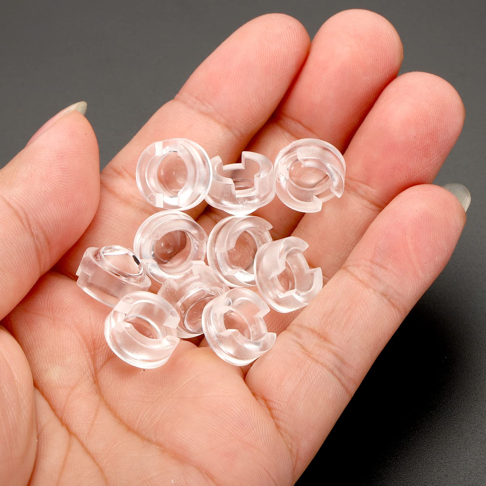 13mm LED Convex Lens 15 Pack - 30° Beam Angle Acrylic Optical Condenser Lens for 1W 3W LED Beads & Infrared Cameras - Clear Transparent for DIY Lighting Projects & Security Camera Upgrades