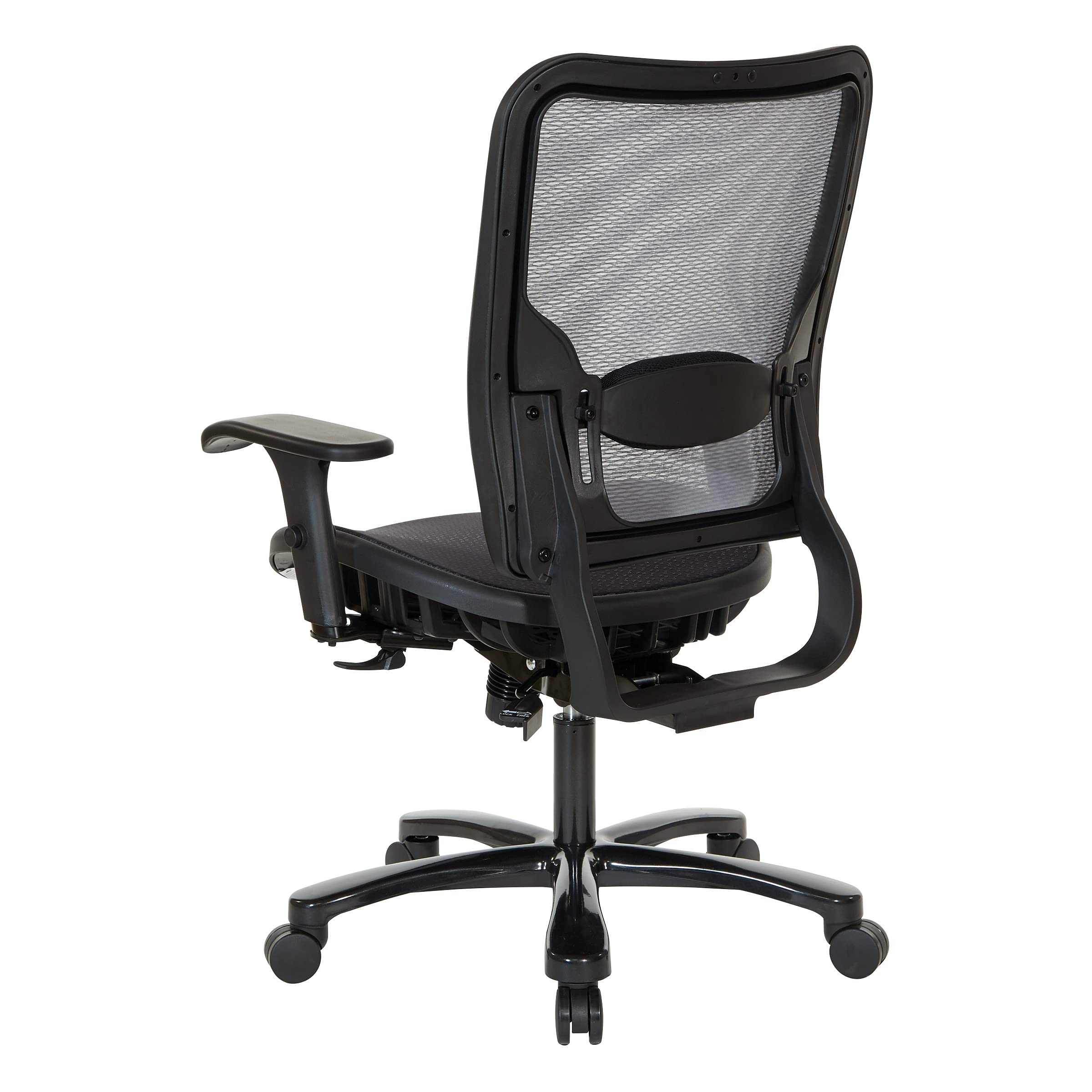 Space Seating 75 Series Air Grid Big & Tall Ergonomic Office Chair - Adjustable Lumbar Support, 400 lb Weight Capacity, Black - Perfect for Home Office, Gaming & Executive Workspaces