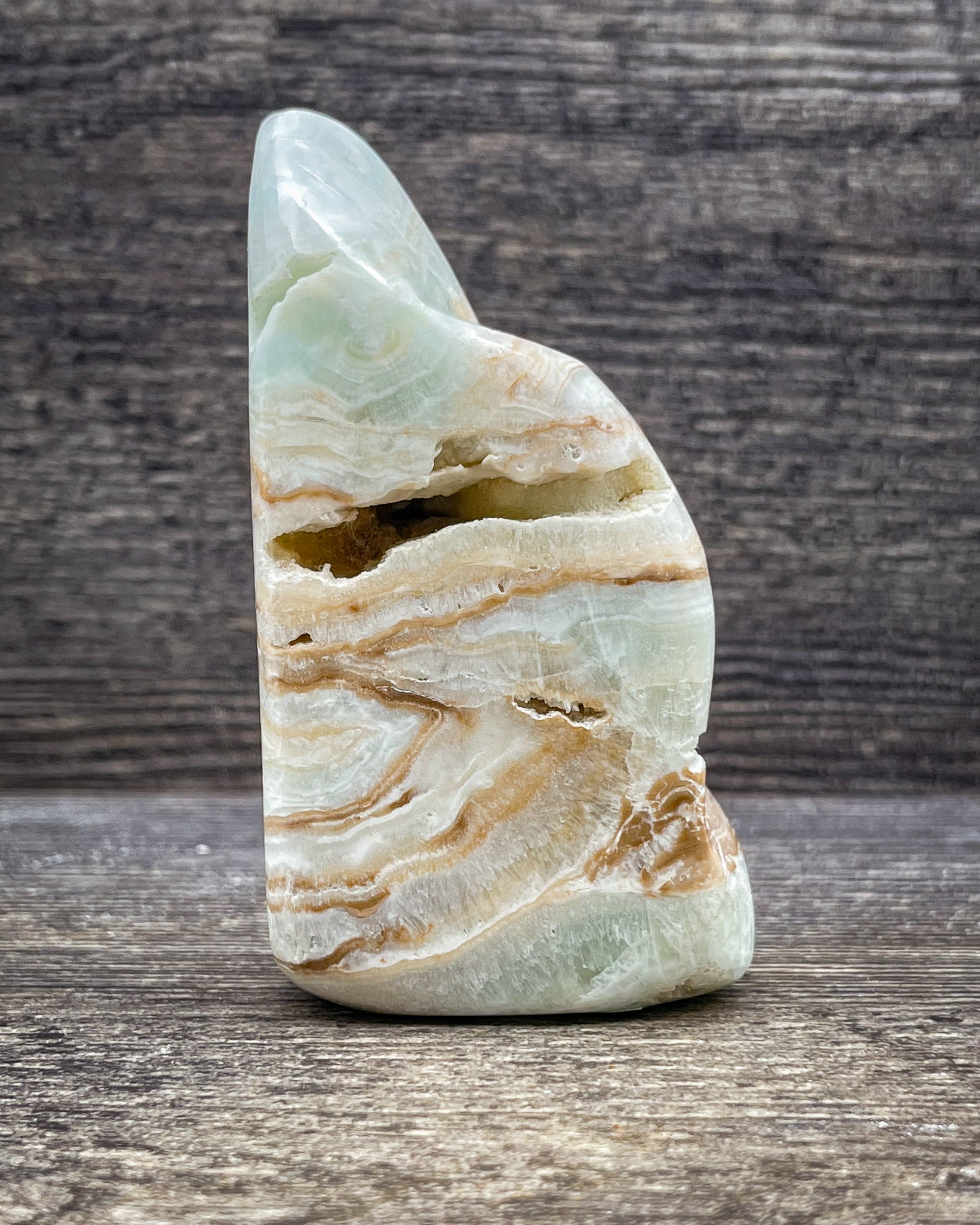 Natural Caribbean Calcite Freeform Stone - 268g Raw Crystal for Healing, Meditation & Home Decor