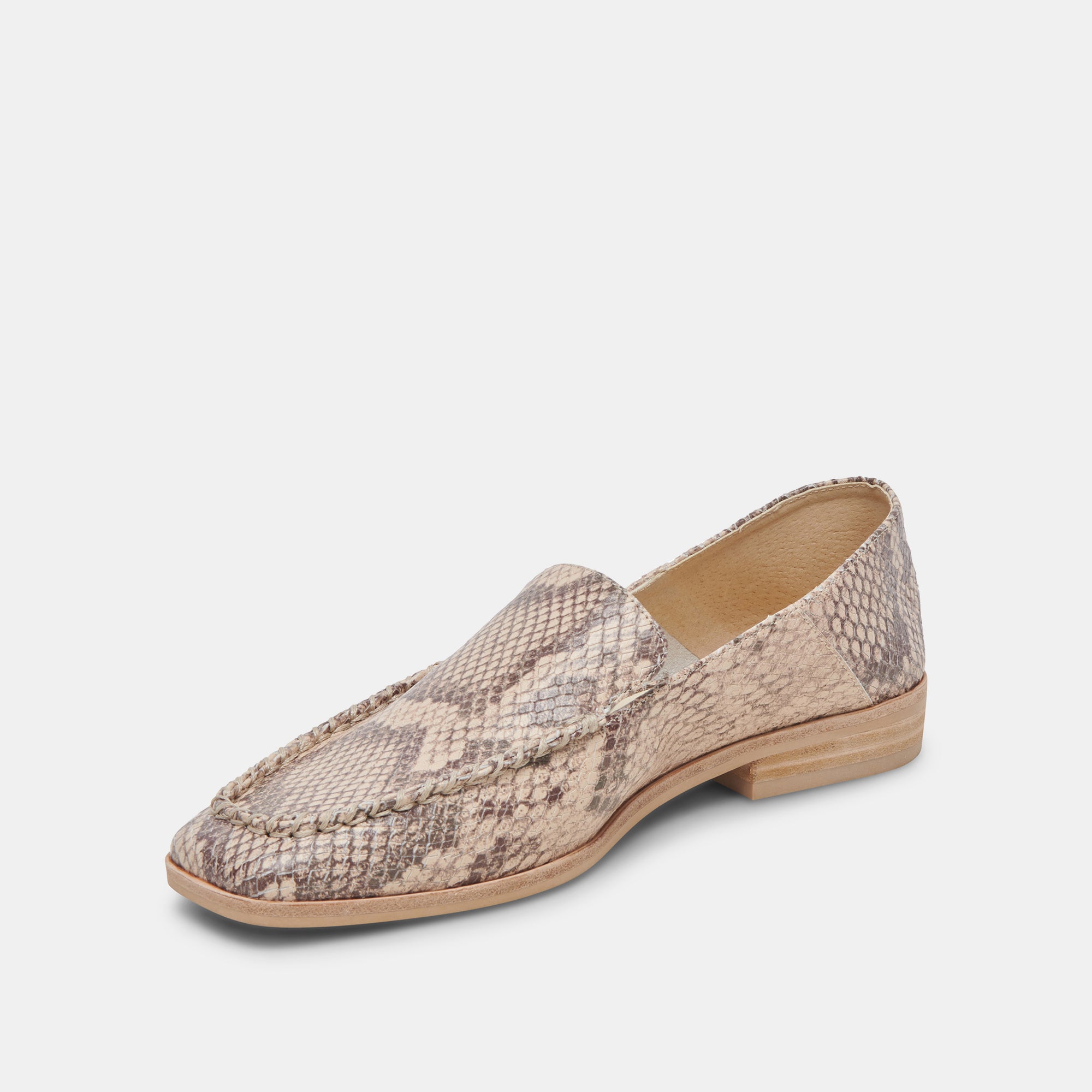 BENY Women's Flats Sand Snake Embossed Comfortable Slip-On Shoes for Casual Walking, Office & Travel