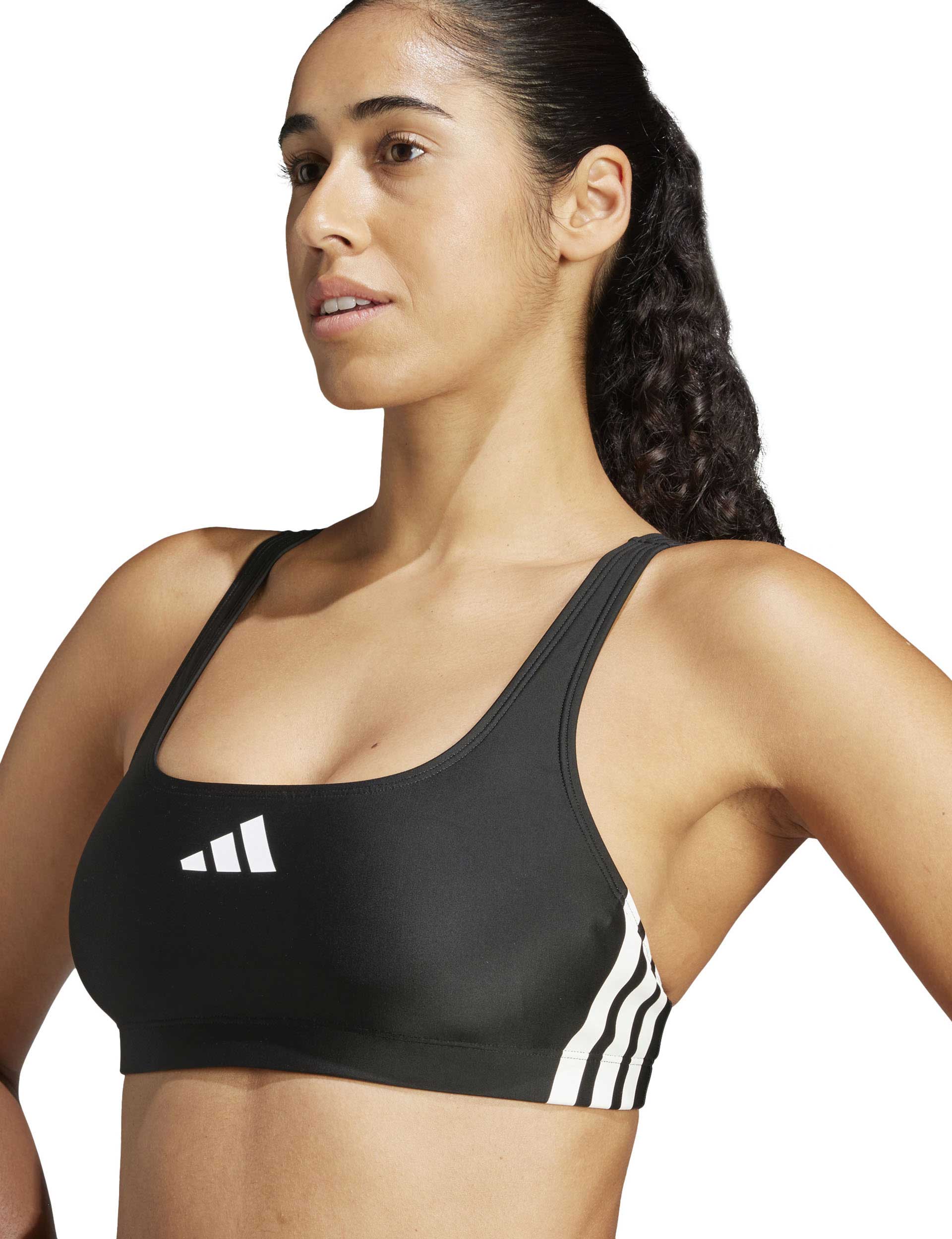 3 Stripes V Back Bikini Swimsuit - Black & White Two-Tone Design for Women | Perfect for Beach, Pool, and Summer Vacations
